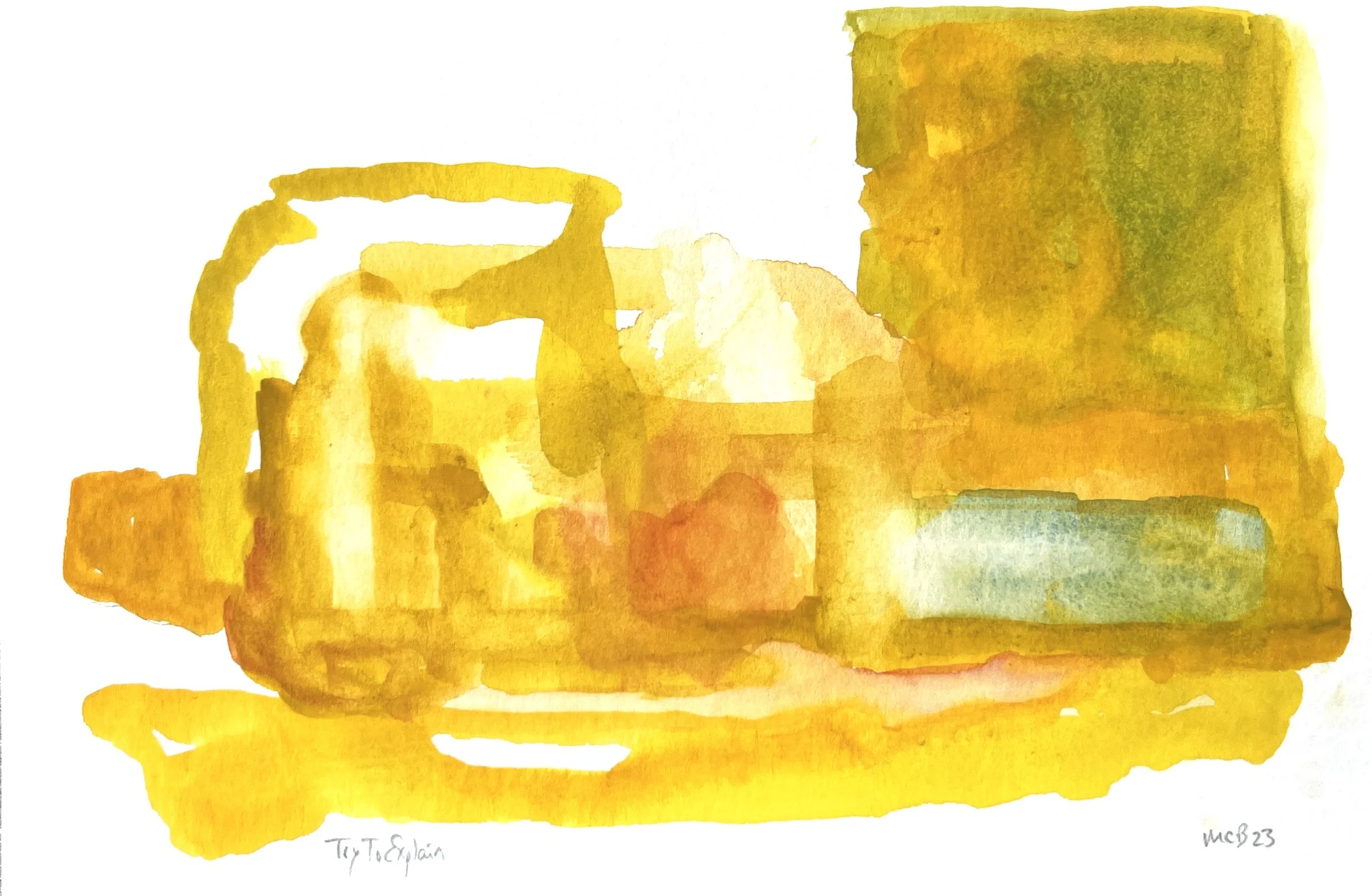 Try to Explain, 2023. 5x8 in. watercolor