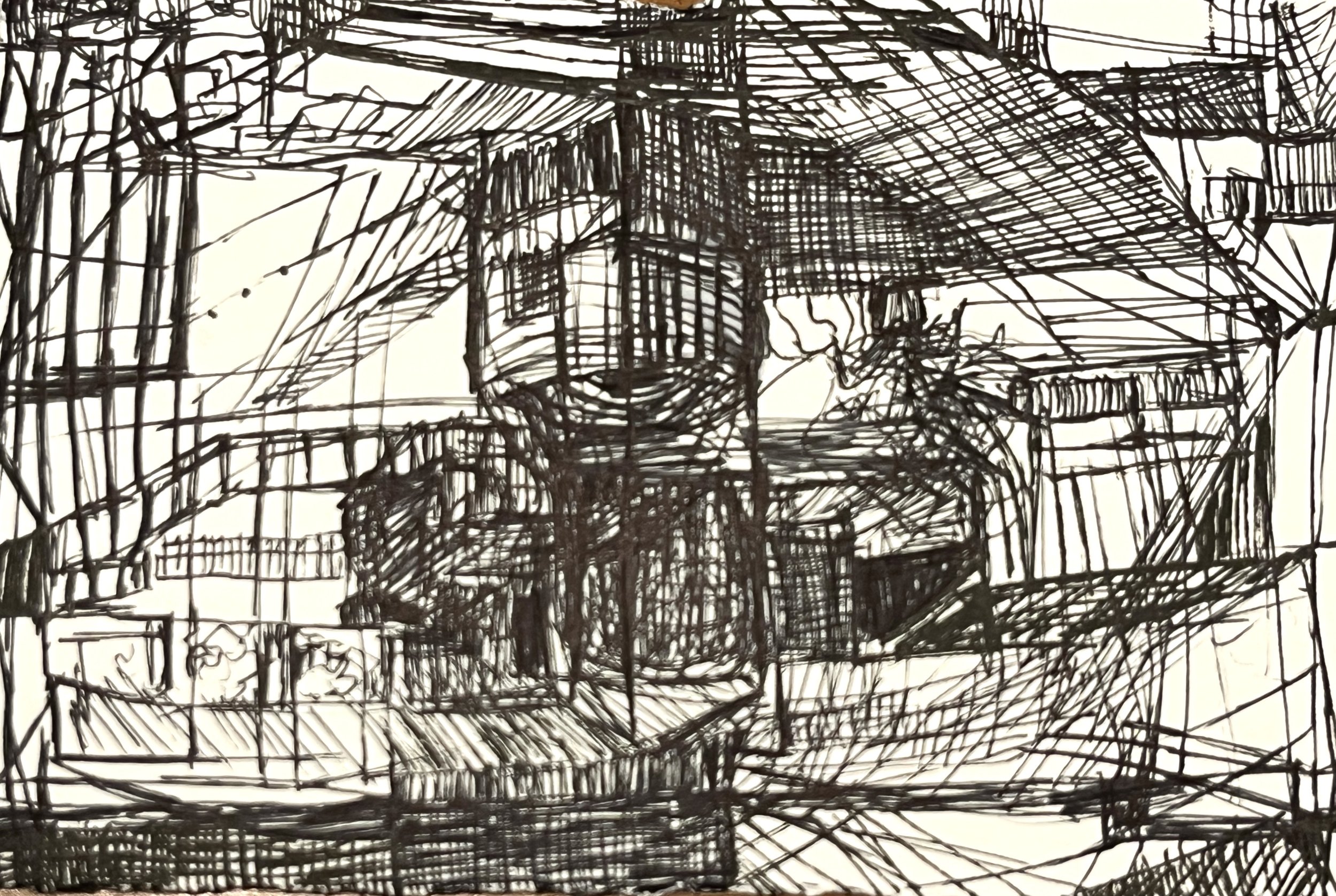 On the Lookout, 2024 4x6 in. pen paper