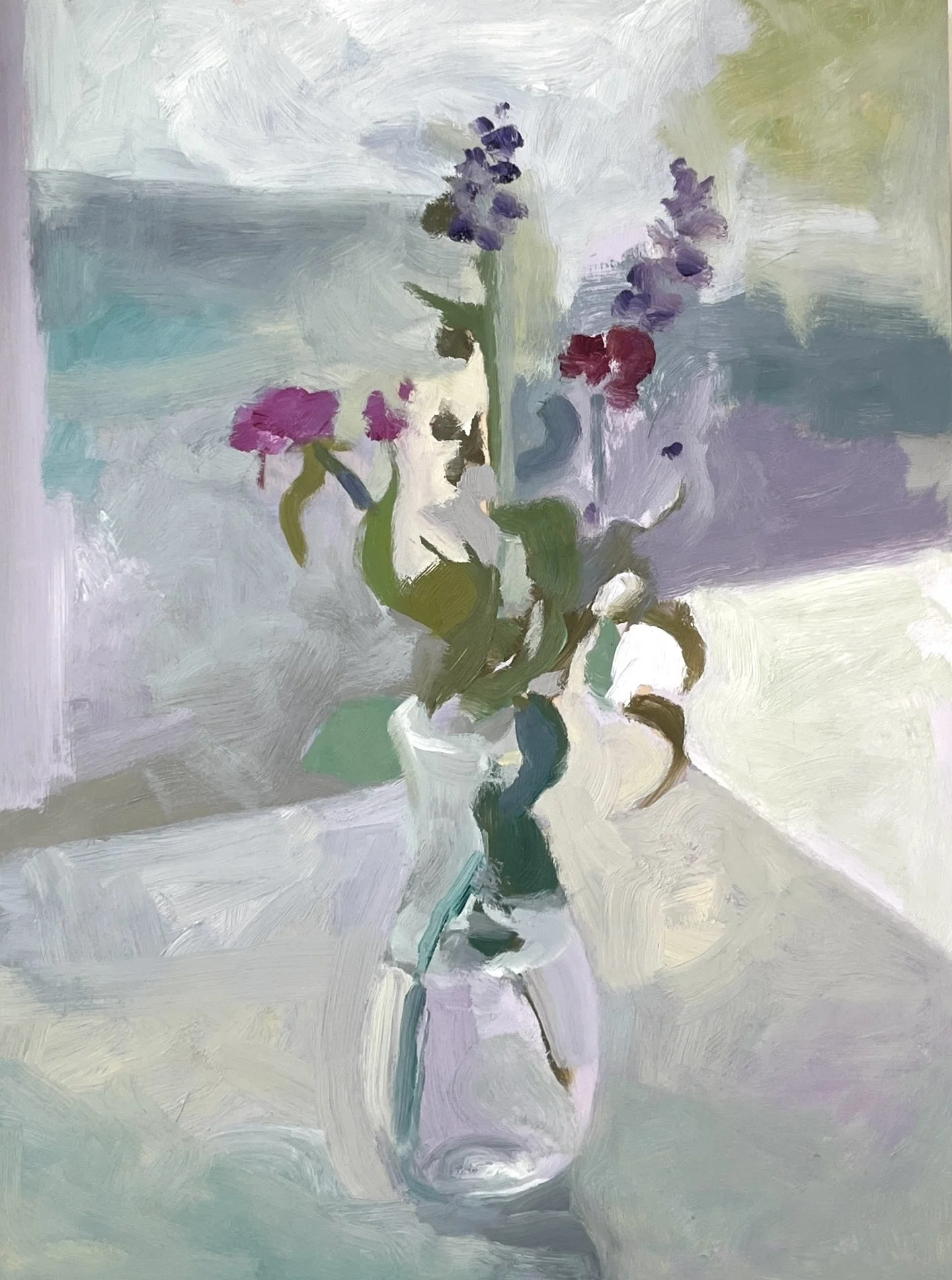 Lilac Gray, 2021. 16x12 inches, oil on cradled board (not avail)