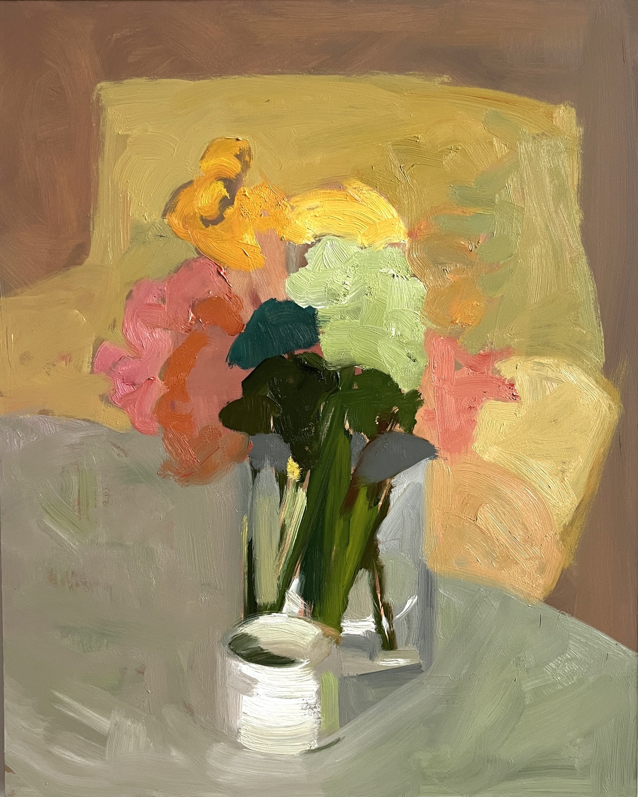 Pink Orange, 2024. 20x16 in oil on cradled board