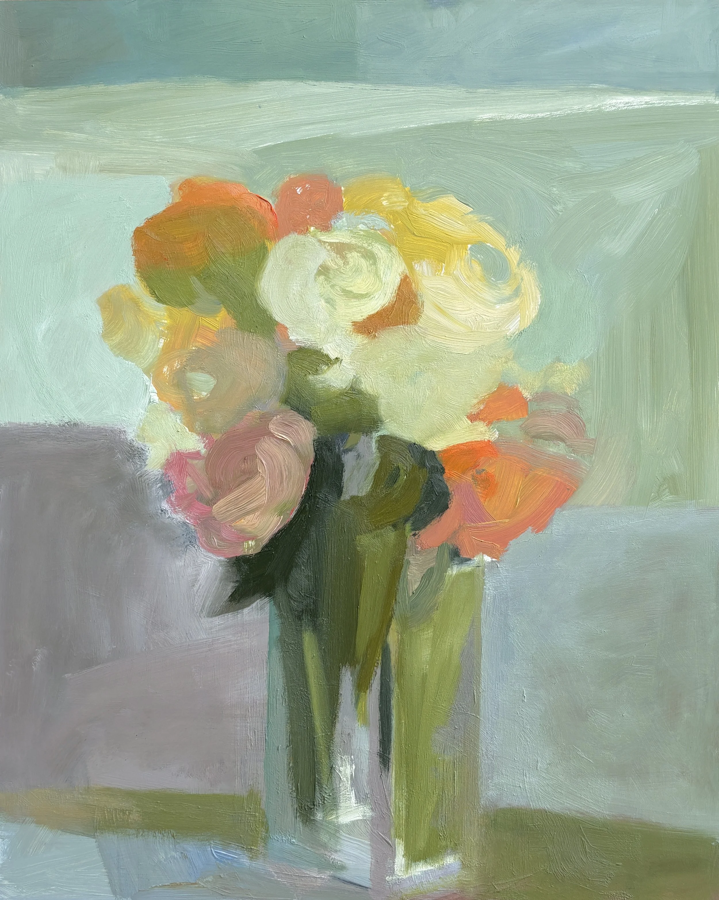 Light Green, 2025. 20x16 in oil on cradled board