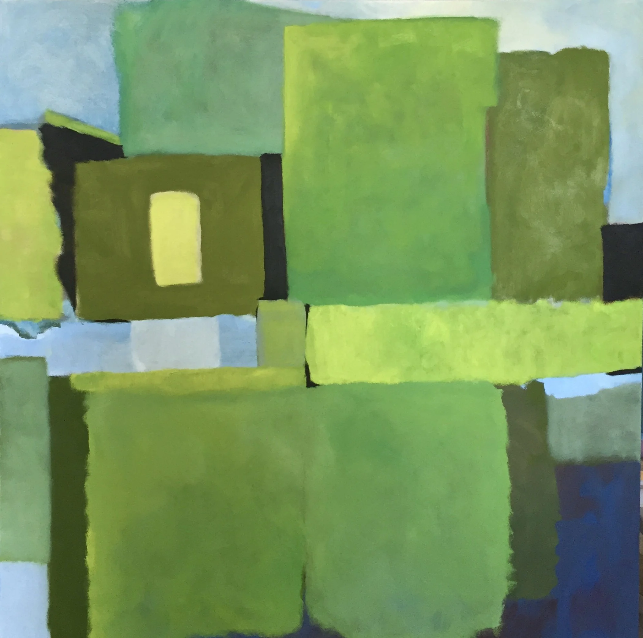 Wet Grass Feet 48x48 inches oil on canvas (sold)