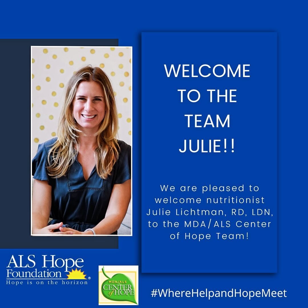 #WelcomeWednesday We are pleased to welcome nutritionist Julie Lichtman, RD, LDN, to the team at the MDA/ALS Center of Hope at Temple!