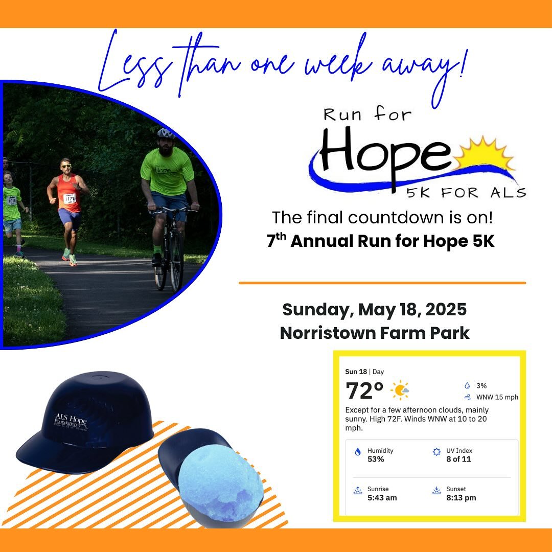 Less than one week until our Run for Hope! Check out our facebook or website to learn more!