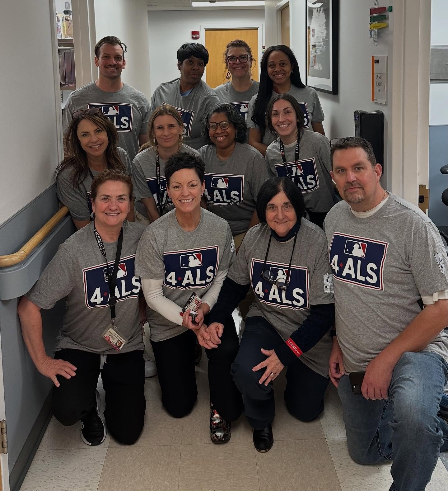 Showing our love of the game, honoring Lou Gehrig and raising ALS Awareness as a team today! #LG4Day #mlb #alsawareness #wherehelpandhopemeet @mdaalscenterofhope