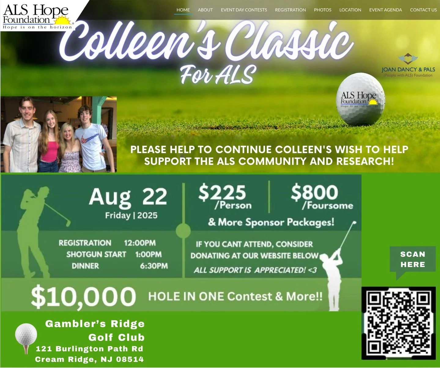 Calling all golfers! Join us August 22nd for the 4th Annual Colleen's Classic Golf Outing for ALS