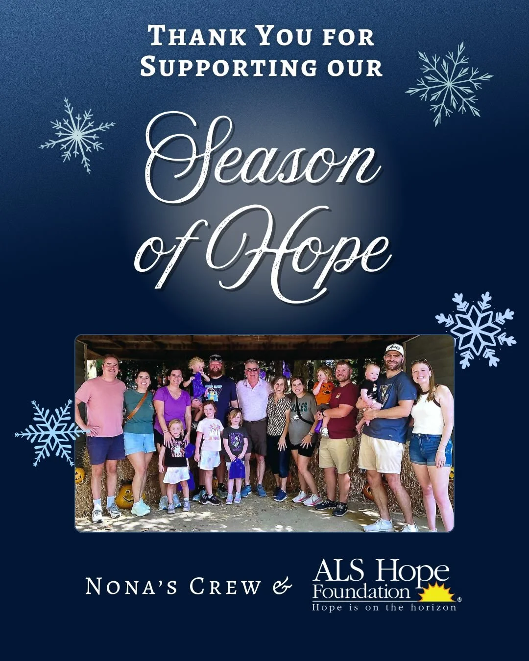 Thank you to everyone who supported this year&rsquo;s Season of Hope and to Nona&rsquo;s Crew! Their story and family have served as an inspiration to us all 💙

❄️ If you haven&rsquo;t donated yet there&rsquo;s still time! Check out the link in our 