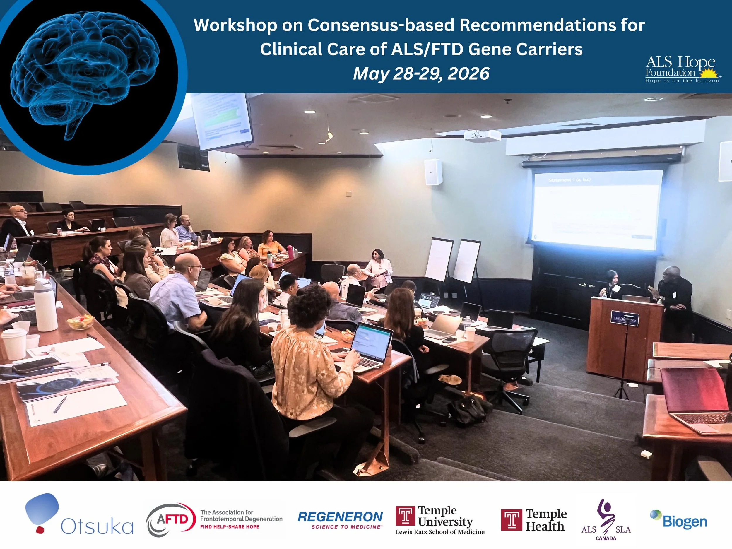 Over the last two days, our foundation gathered a wide variety of experts across the ALS/FTD landscape to discuss and write clinical guidelines for those genetically at-risk of ALS/FTD. Lively, intelligent discussions like these are shaping the way w