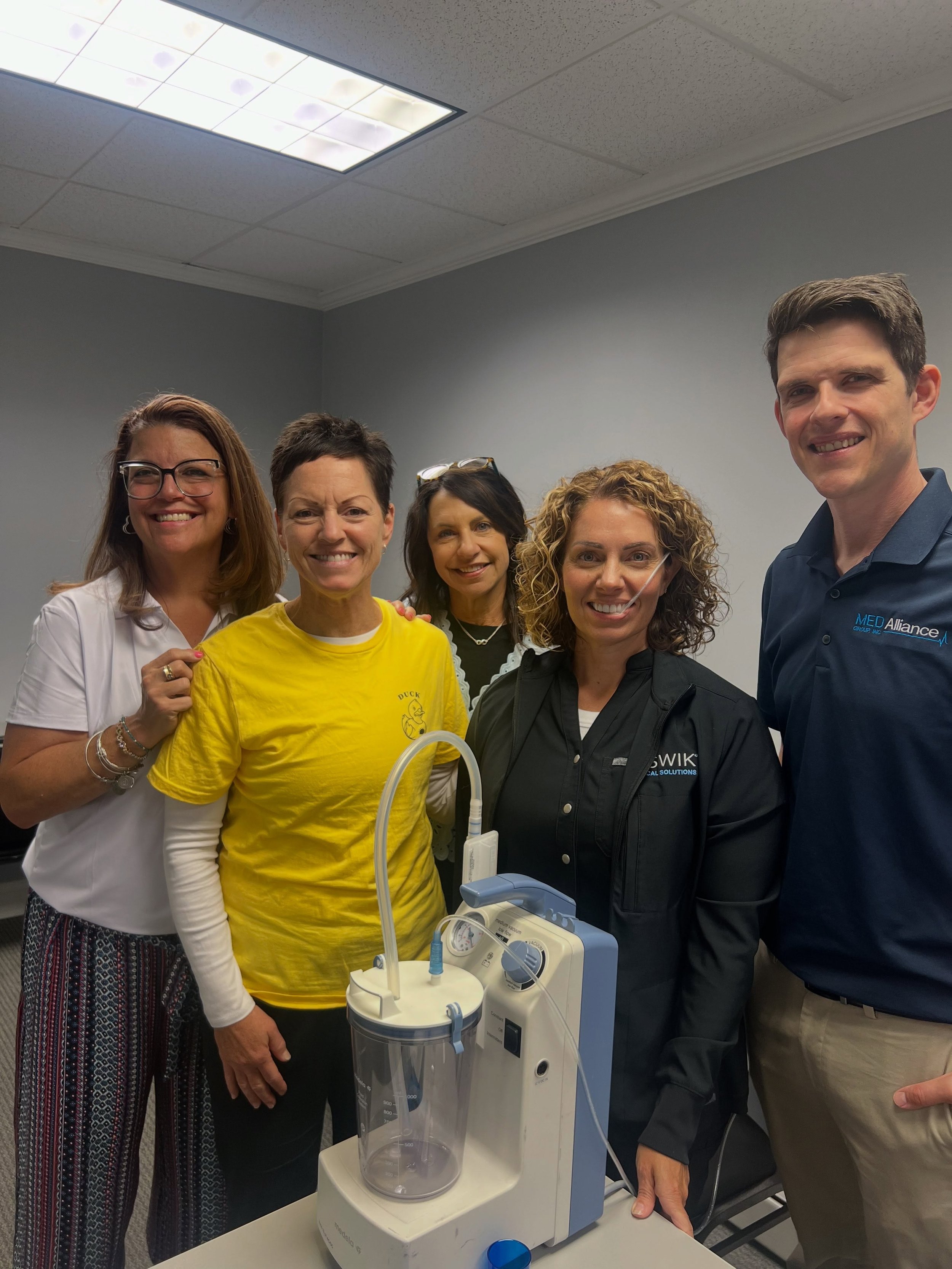 Recently, several members of our MDA/ALS Center of Hope clinic team met with SWIK representatives to learn more about their product! SWIK&rsquo;s novel product fits comfortably in the mouth and works continuously to manage oral secretions for up to 1