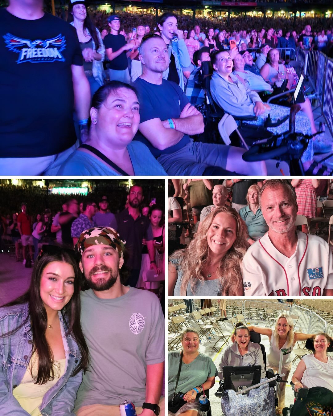 This weekend, ALS Hope North had the opportunity to host 11 people living with ALS along with a family member or caregiver to attend the Zac Brown Band concert at Fenway Park. We are incredibly grateful for John Hopkins and Hop On A Cure for working 