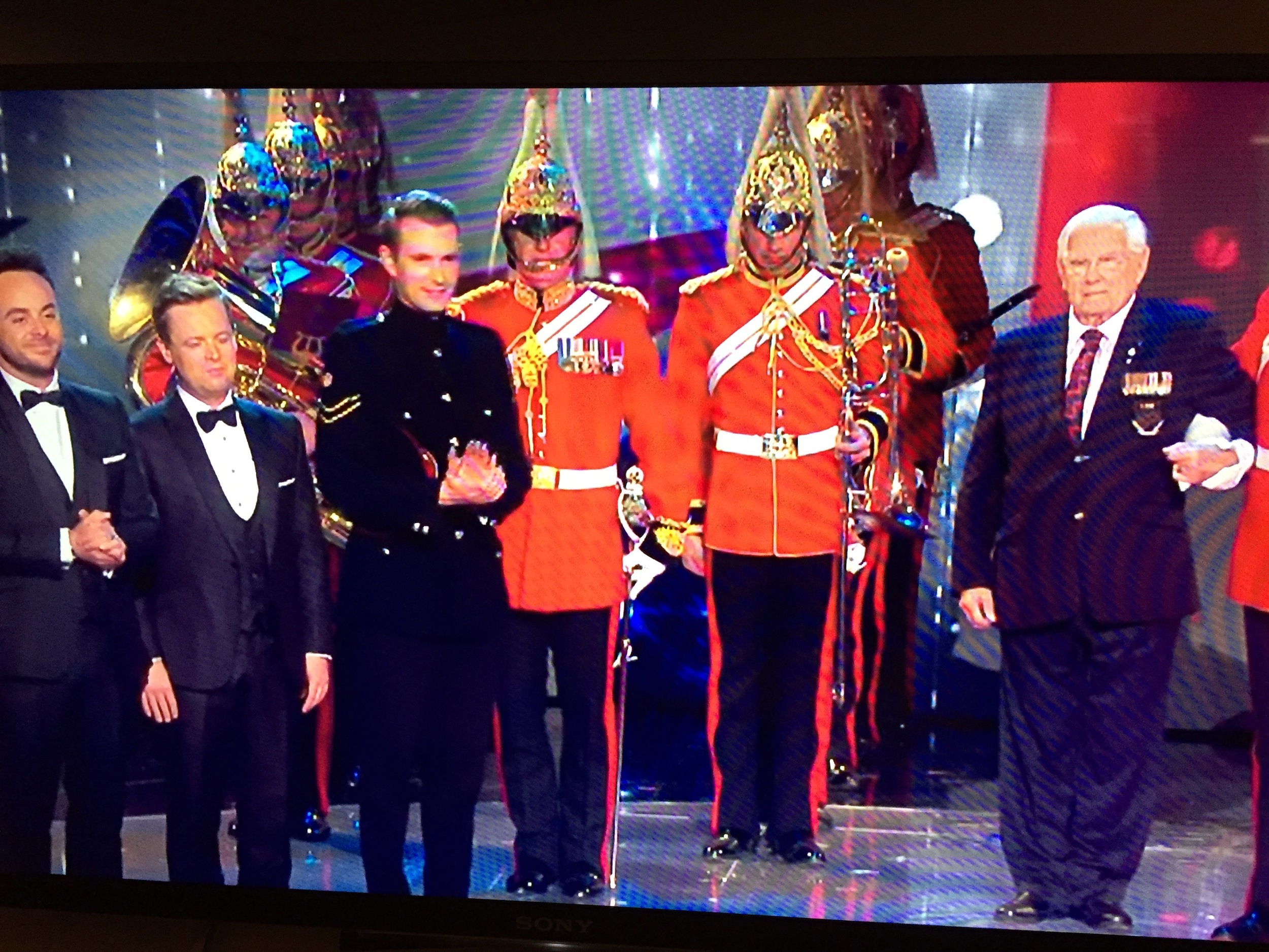 Fergus Anckorn with BGT 2016 winner Richard Jones and Ant and Dec