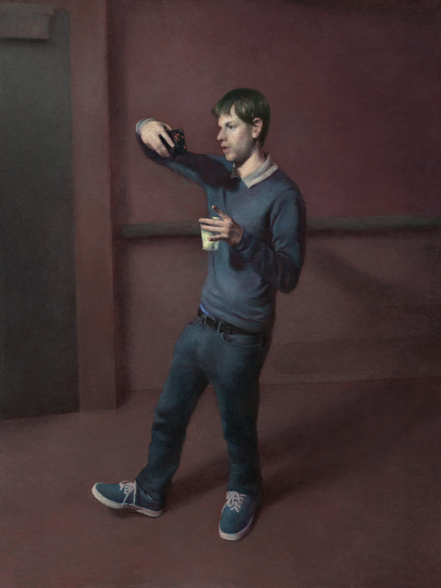 "Adaam the Photographer", 40" x 30", Oil on Canvas