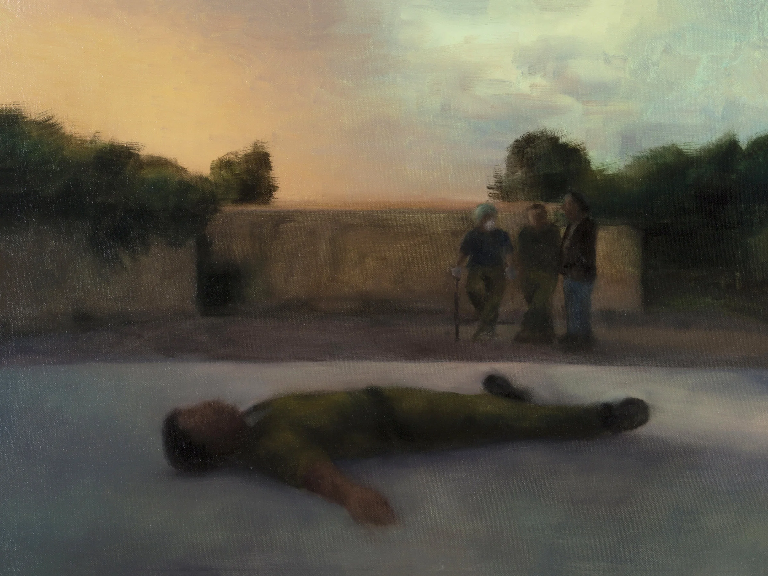 "Grass and Evolution at Dusk", 18" x 24", Oil on Canvas