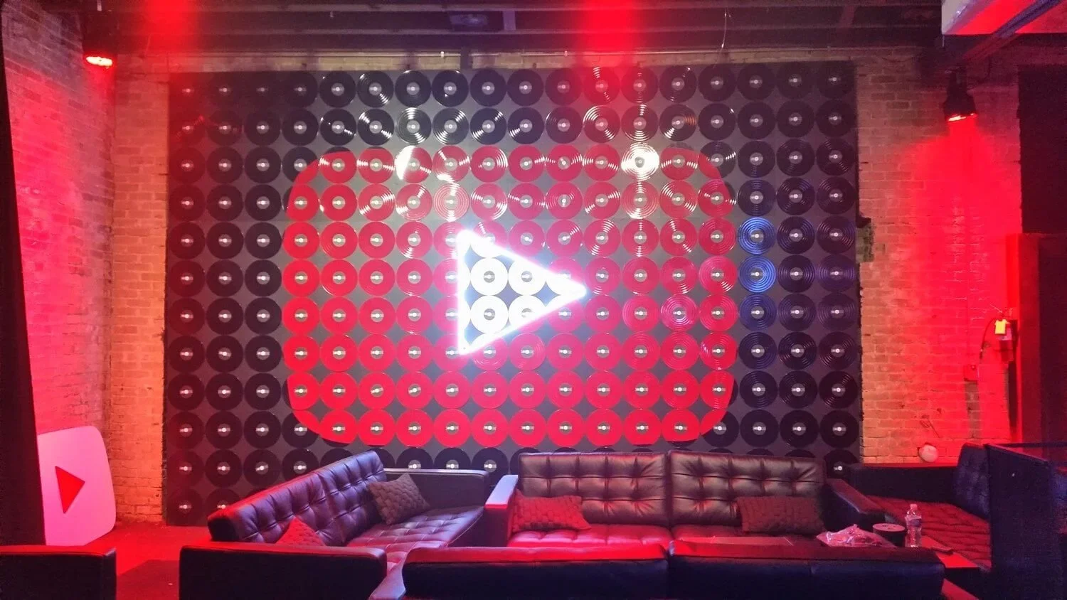 YouTube SXSW Content Creator Party - Custom Logo made from Vinyl Records.webp
