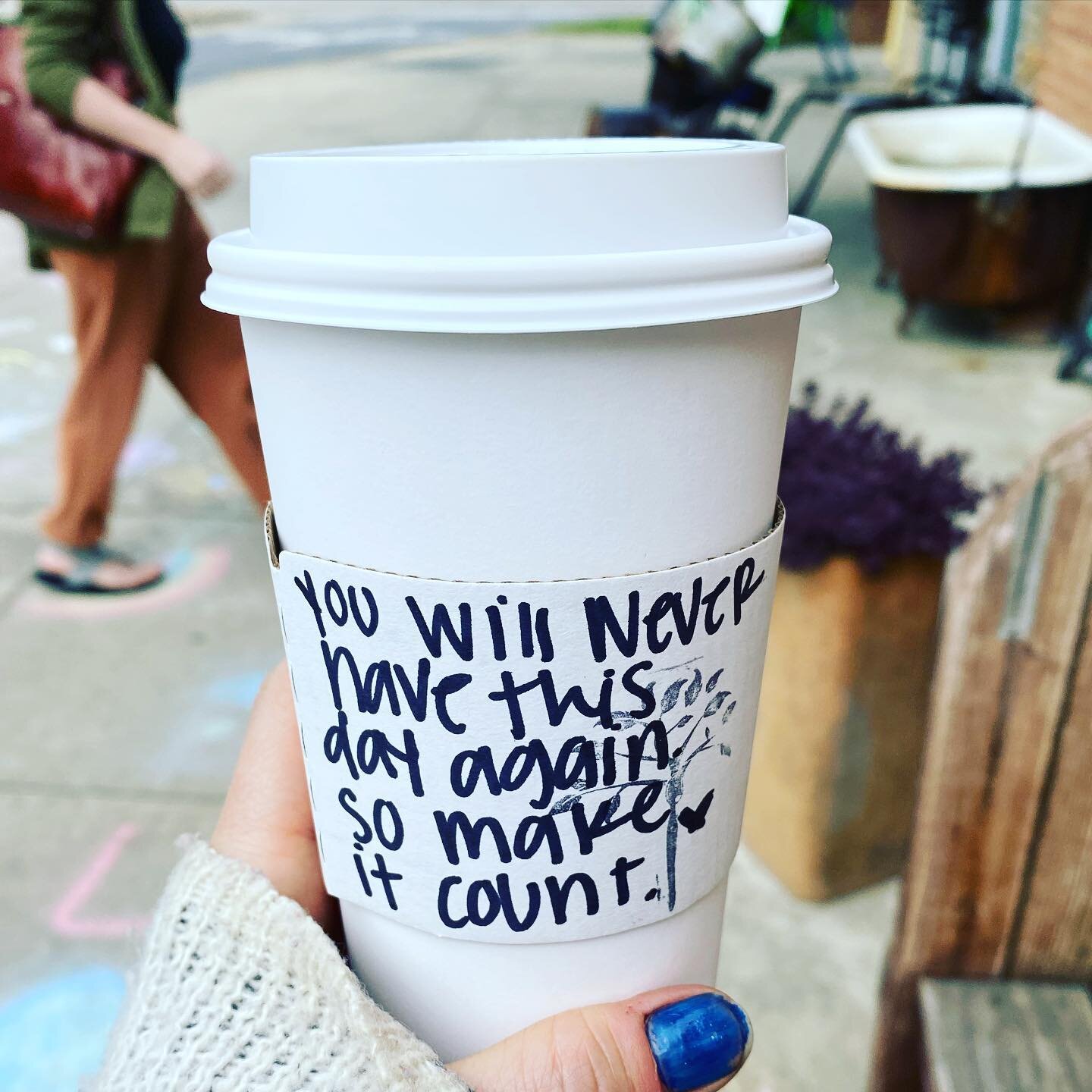 A couple minutes ago I felt like I needed a nap to get through this Monday. Decided to get a coffee instead. Ended up with positive motivation in my cup and on my cup 😄 ❤️ #organiccoffee #raleighnc