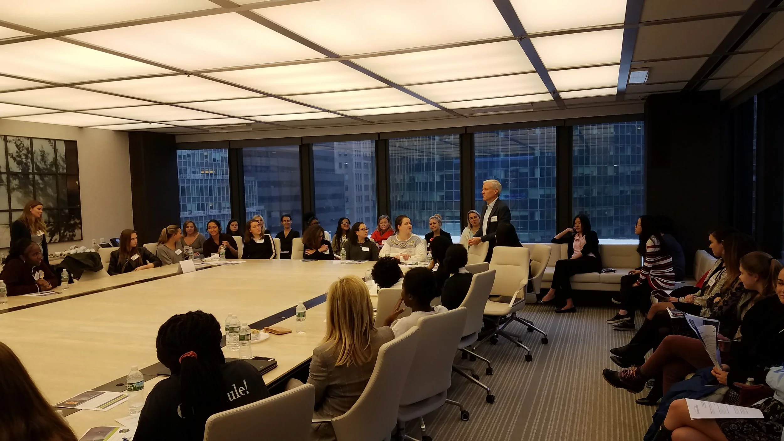 Invest In Girls participants from The Young Women's Leadership School of the Bronx & The Westover School of Connecticut take part in a Q&A with Centerbridge Partners founding partner Mark Gallogly.