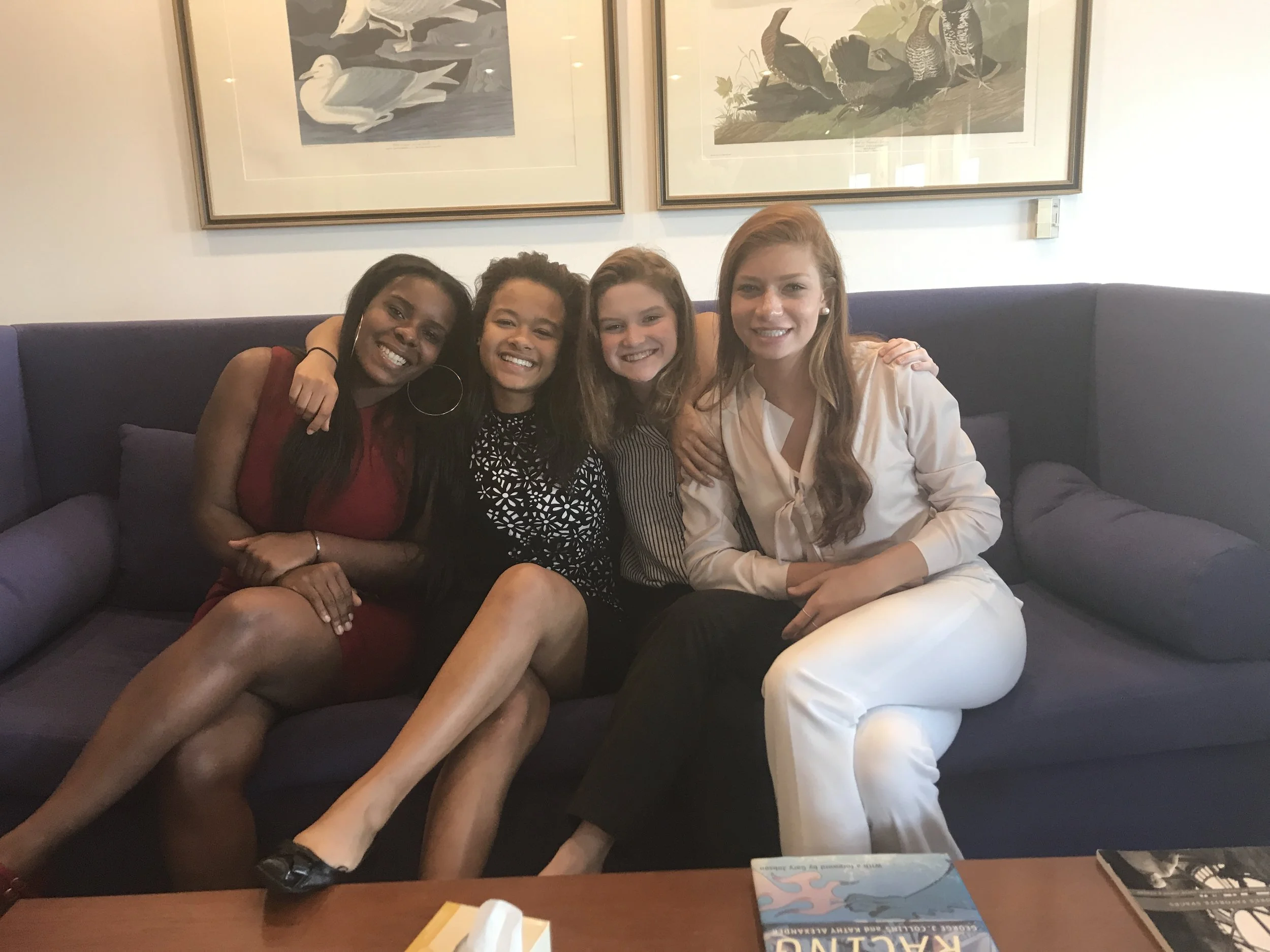 Baltimore Fellows from left to right: India Wilson, (ConneXions: A Community Based Arts School - Liberty Heights, West Baltimore, attending Bowie State University - Fall 2017), Solana Craig (The Bryn Mawr School, Roland Park, North Baltimore), Rory Johnson (The Bryn Mawr School, Roland Park, North Baltimore), & Anastasia Swetz (Saint Paul’s School for Girls, Brooklandville, Baltimore County). 