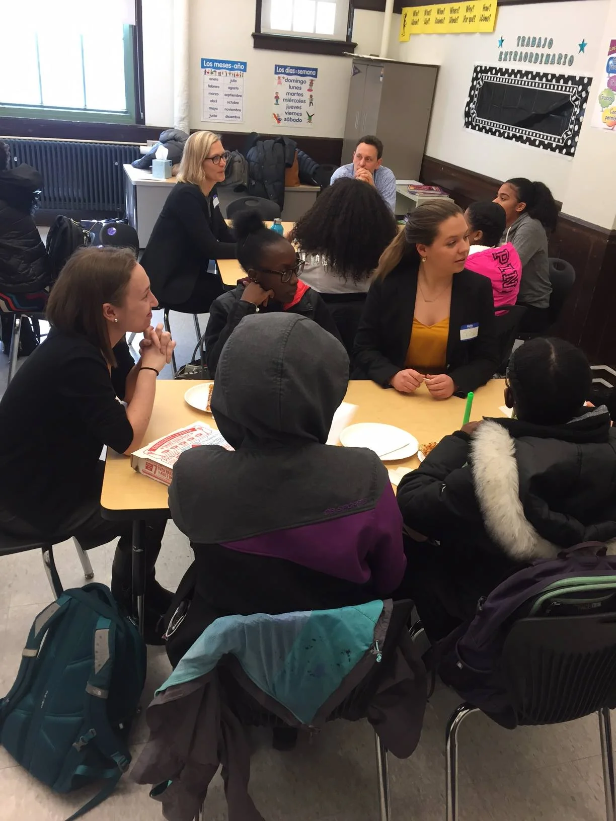 IIG Role Models meeting with Students at Fenway High School in Boston.