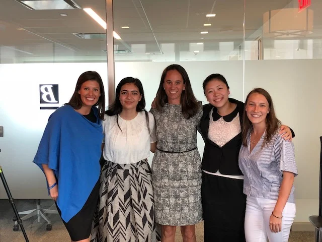 Brown Advisory Fellows from the Invest In Girls New York City Region after their final presentation at the Brown Advisory New York City offices with IIG founder Dune Thorne and Brown Advisory staff.