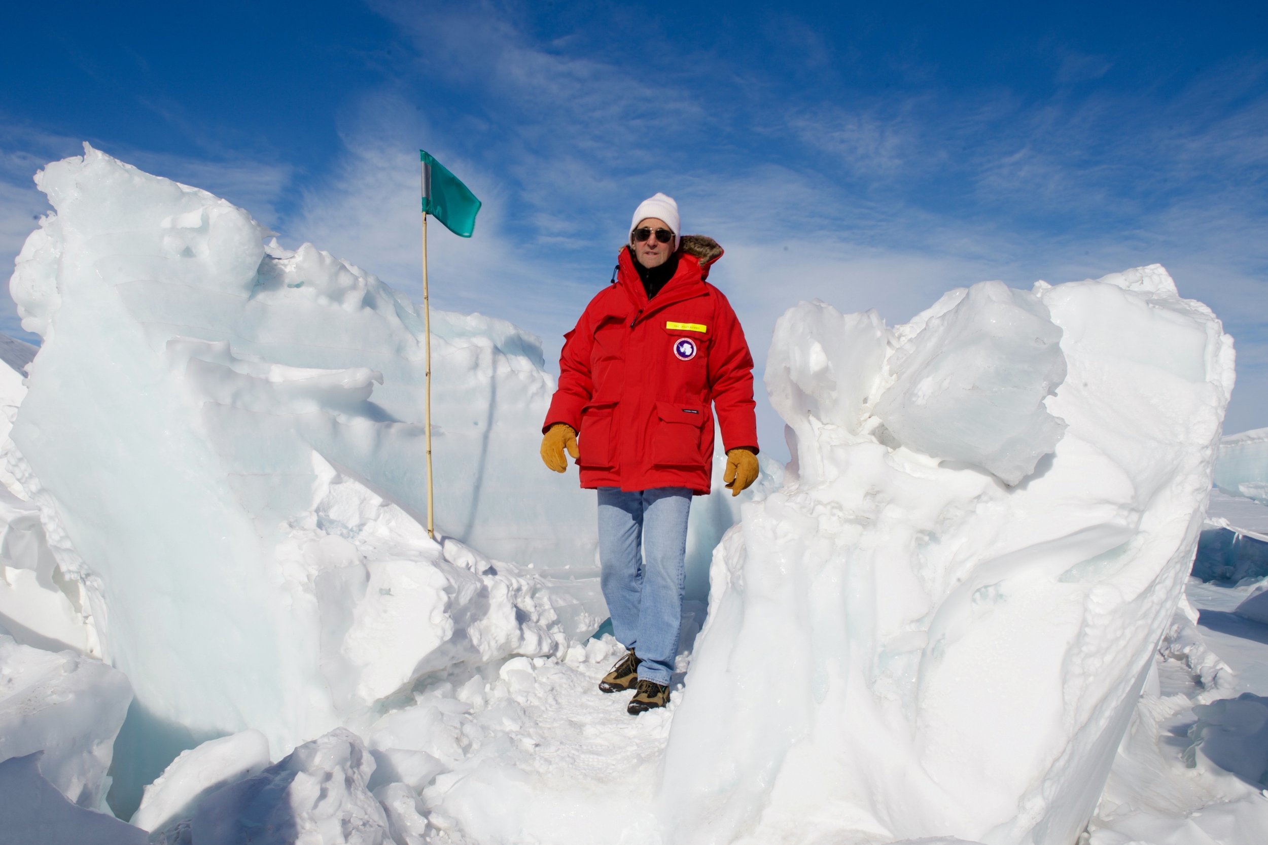  Secretary Kerry traversing a snow field near Scott Base after viewing seals in Antarctica. 