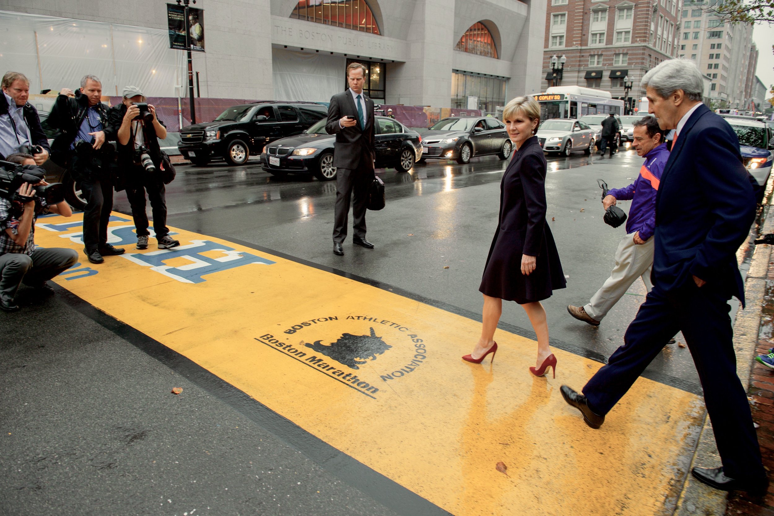  A “Hometown Diplomacy” visit to the Boston Marathon finish line with Australian Foreign Minister Bishop. 