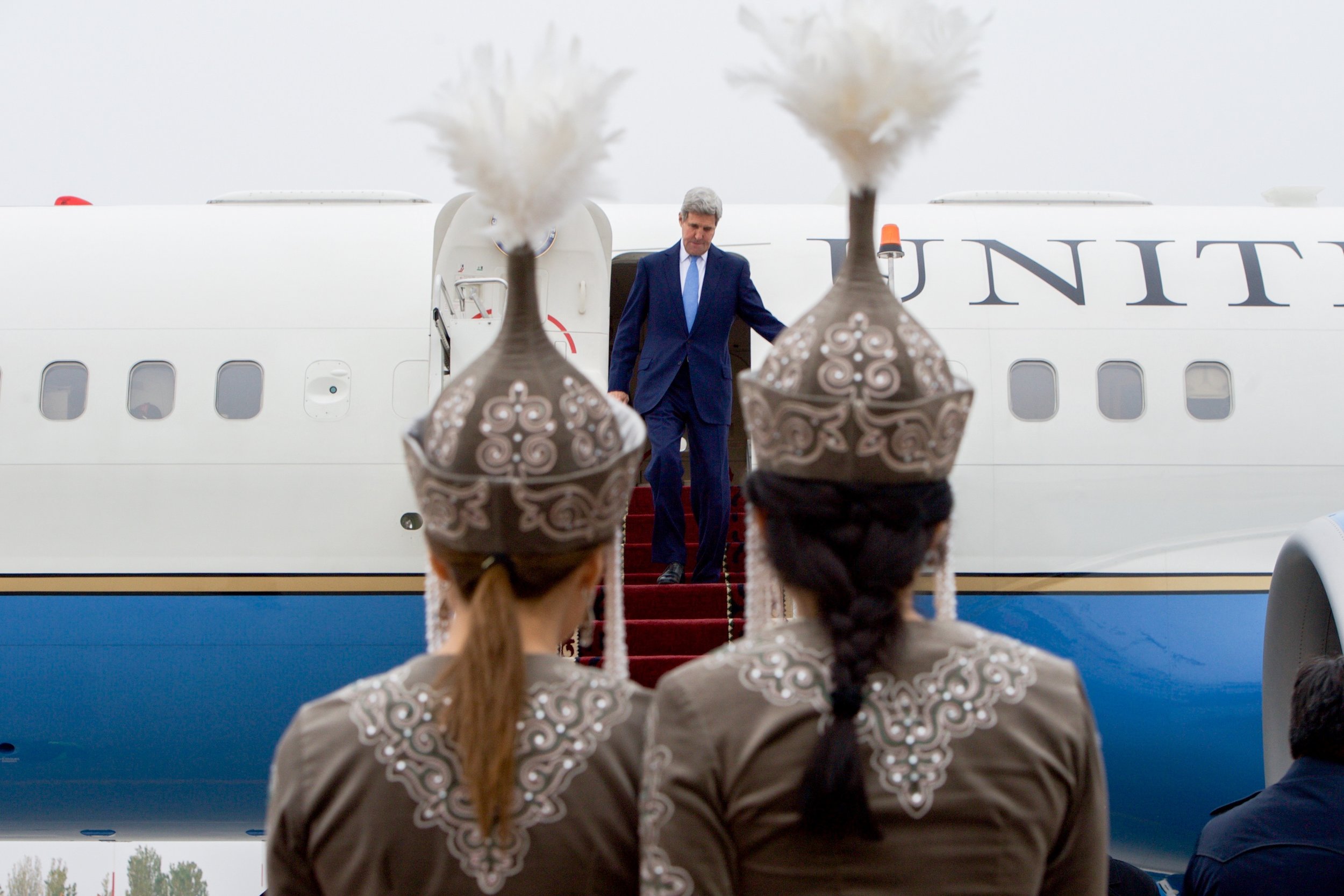  A ceremonial arrival in Bishkek, Kyrgyzstan. 