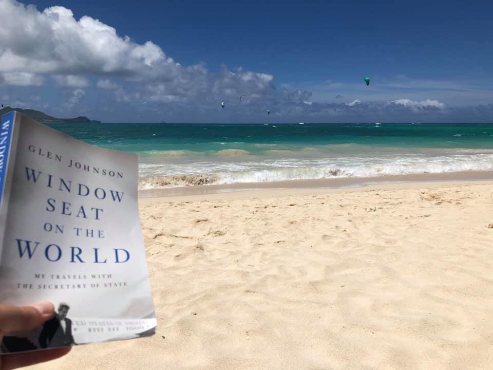  My younger son, Kelley Johnson, shows off his copy at Kailua Beach, Hi. 