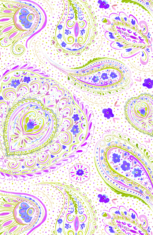 Watercolor Paisley Purple