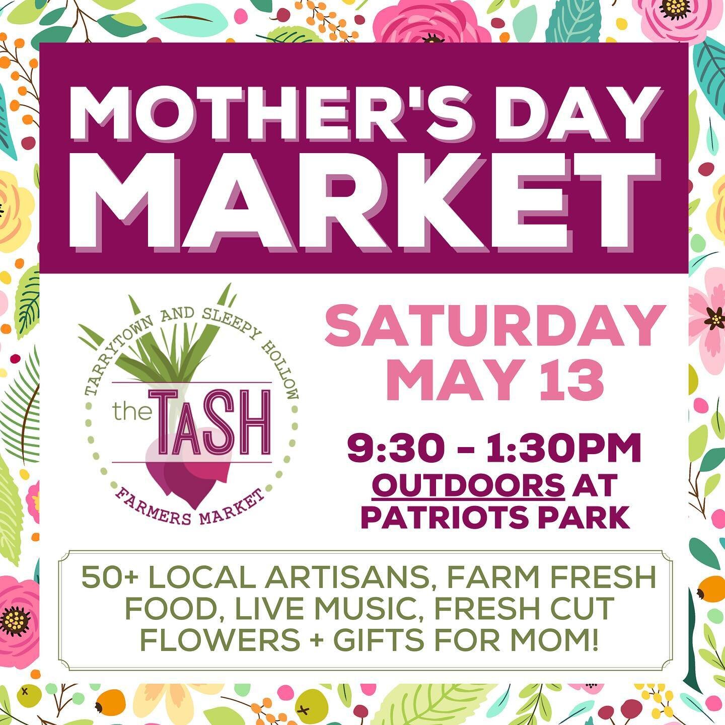 🌷SAVE THE DATE 🌷
We only have one winter market remaining (April 22) before we skip back outside to Patriots Park for our annual Mother&rsquo;s Day market. We have a lot of exciting things planned that we&rsquo;ll be sharing later this month!