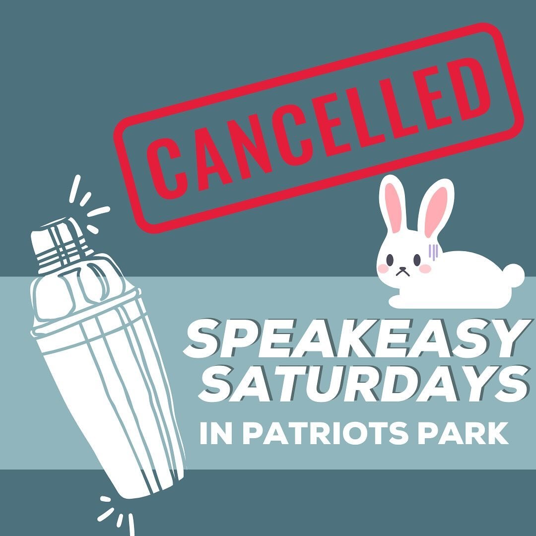 Sorry, friends. 😔 We have to cancel today&rsquo;s Speakeasy Saturday in the park because of the Village of Tarrytown&rsquo;s rescheduled kids&rsquo; Easter egg hunt being held today. You can still come visit the full market in John Paulding school o