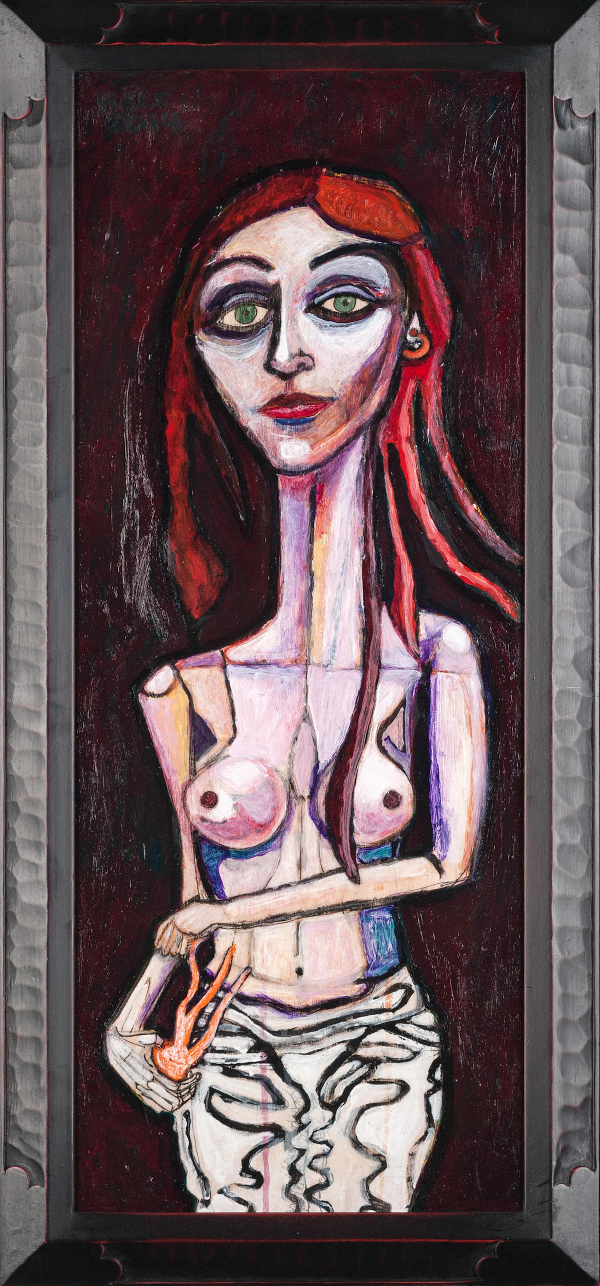 "Holding Fire", 2013, acrylic on birch, 29.75" x 11.75"