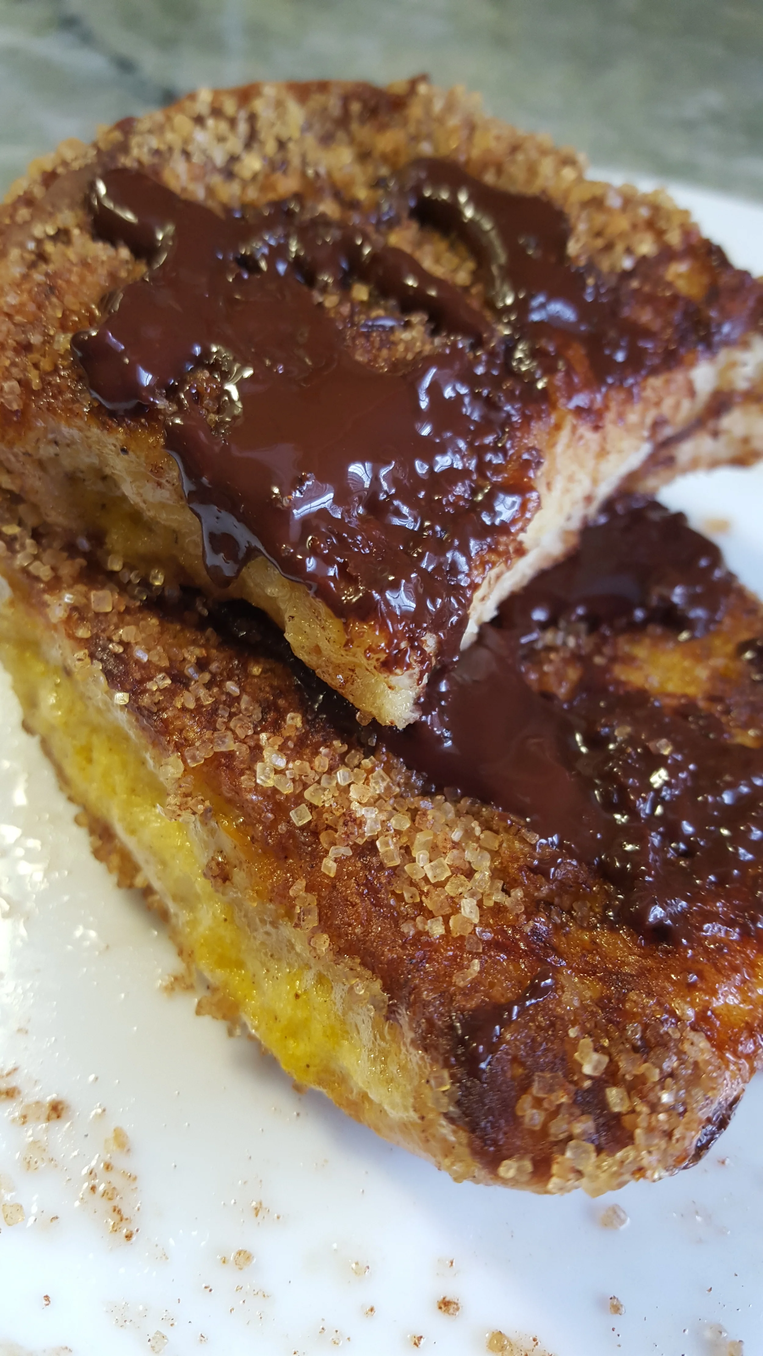 Churro French Toast with Chocolate Mole 