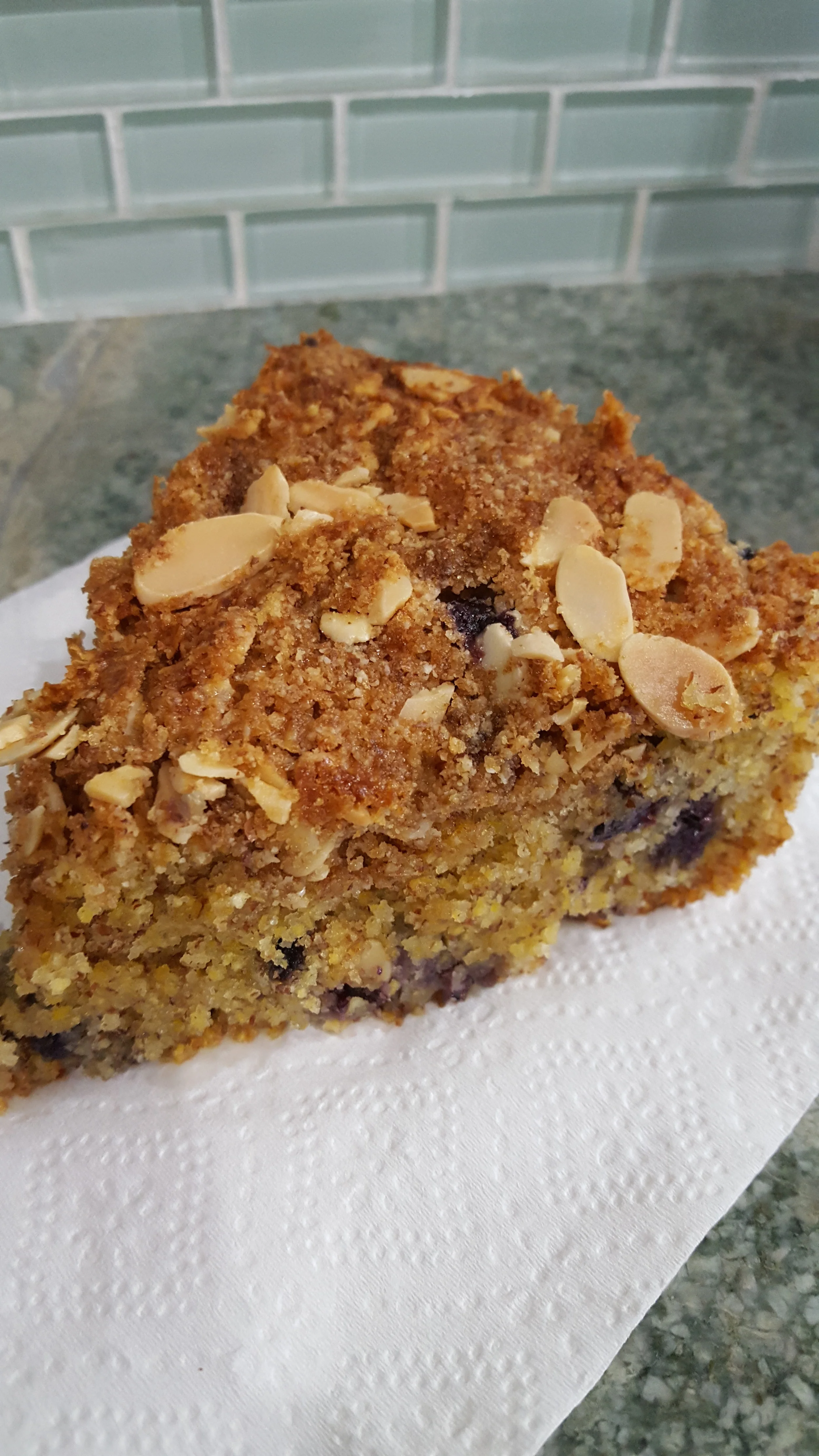 Blueberry Cornmeal and Almond Cake