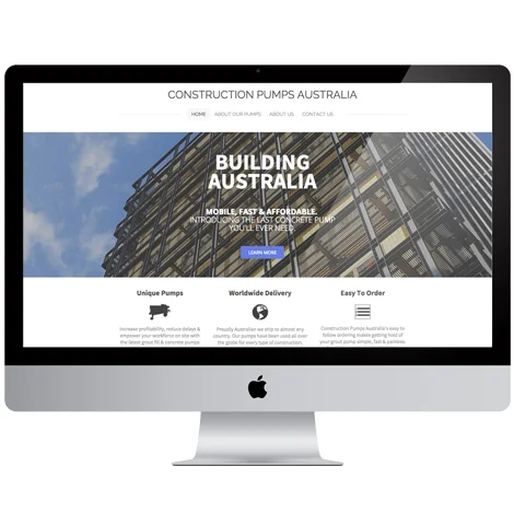 Construction pumps Australia Website Design