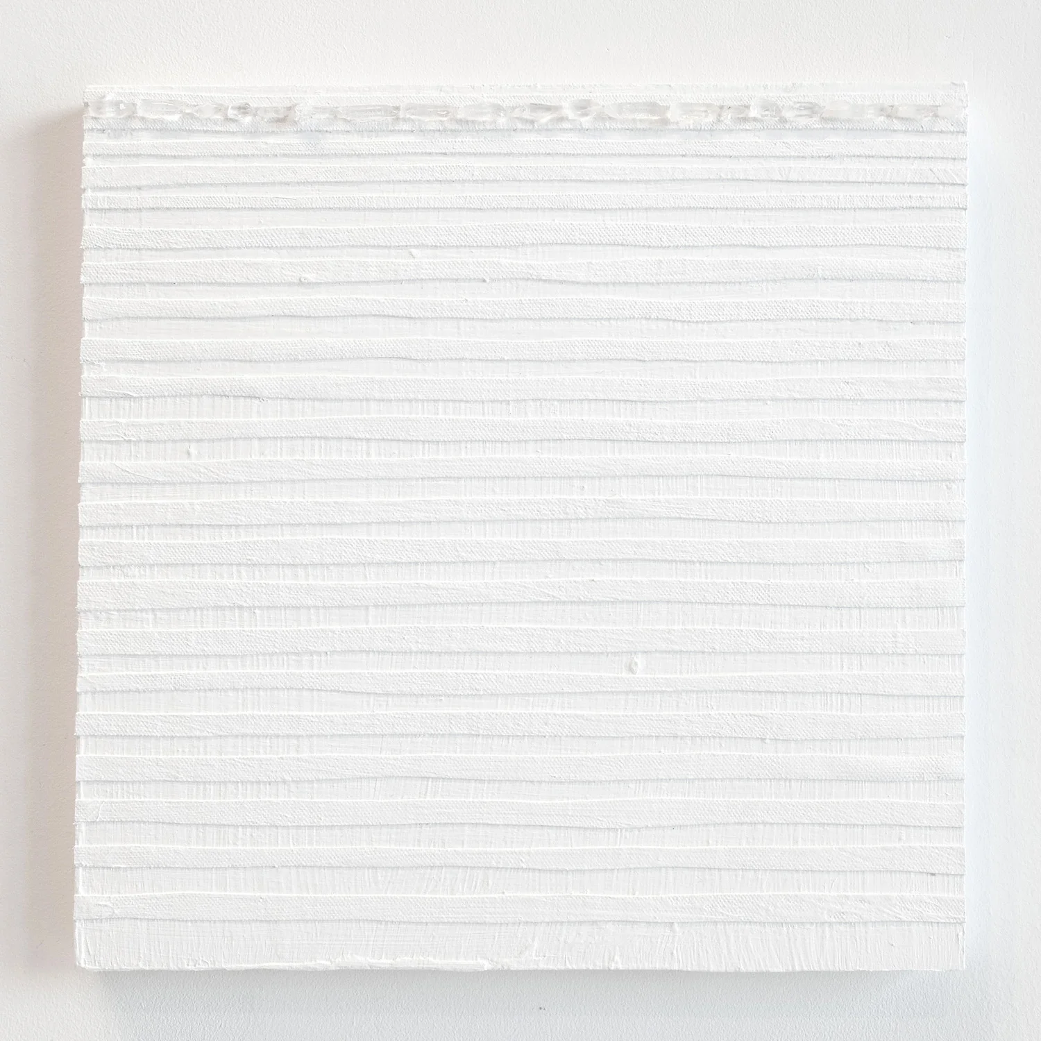 Crystal Cut Levitation #25 , 2019, Quartz crystal, acrylic and linen on wood panel 12 x 12 in (30.48 x 30.48 cm)