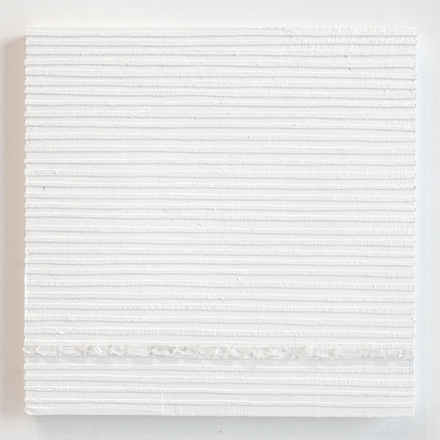 Crystal Cut Levitation #32 , 2019, Quartz crystal, acrylic and linen on wood panel 12 x 12 in (30.48 x 30.48 cm)