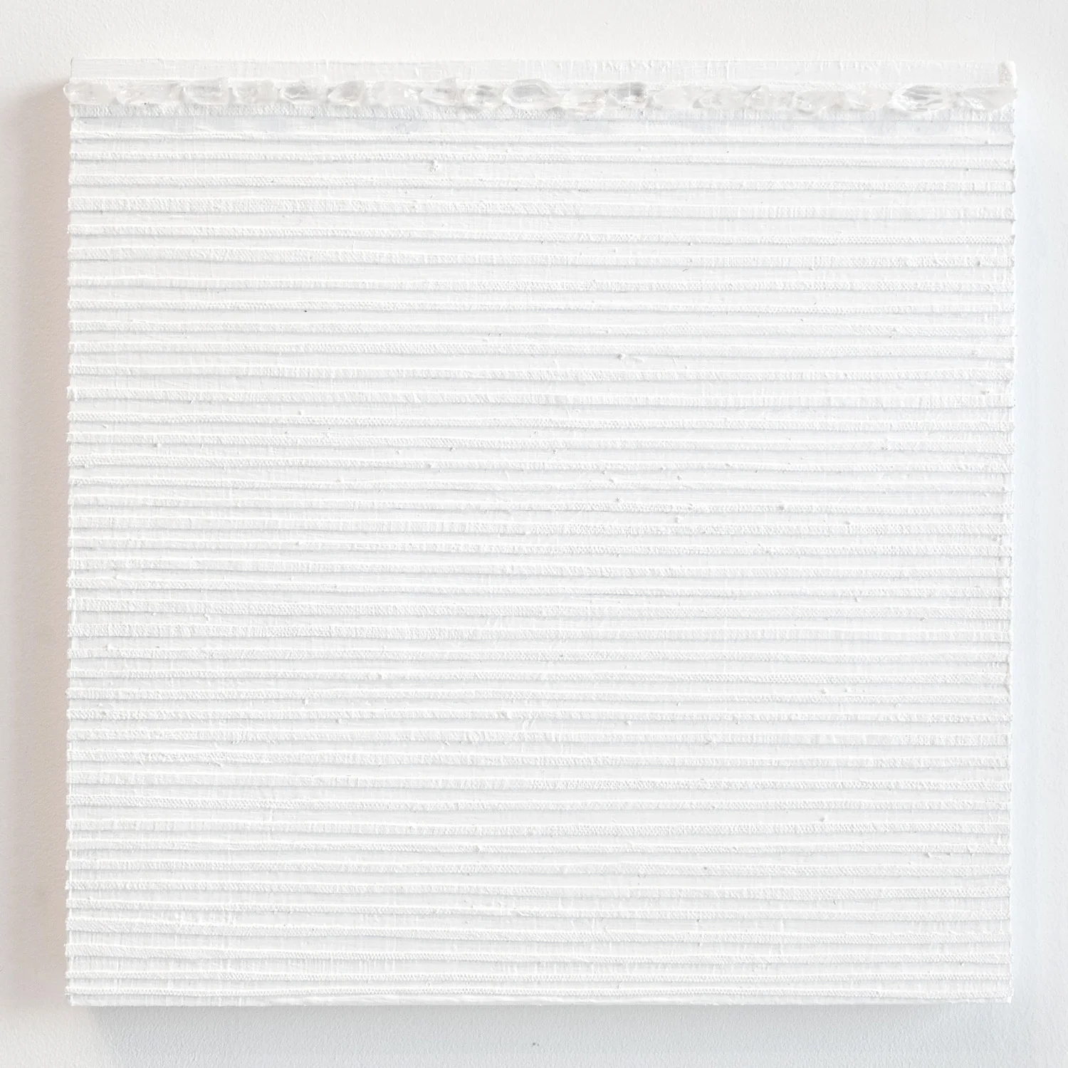 Crystal Cut Levitation #35 , 2019, Quartz crystal, acrylic and linen on wood panel 12 x 12 in (30.48 x 30.48 cm)