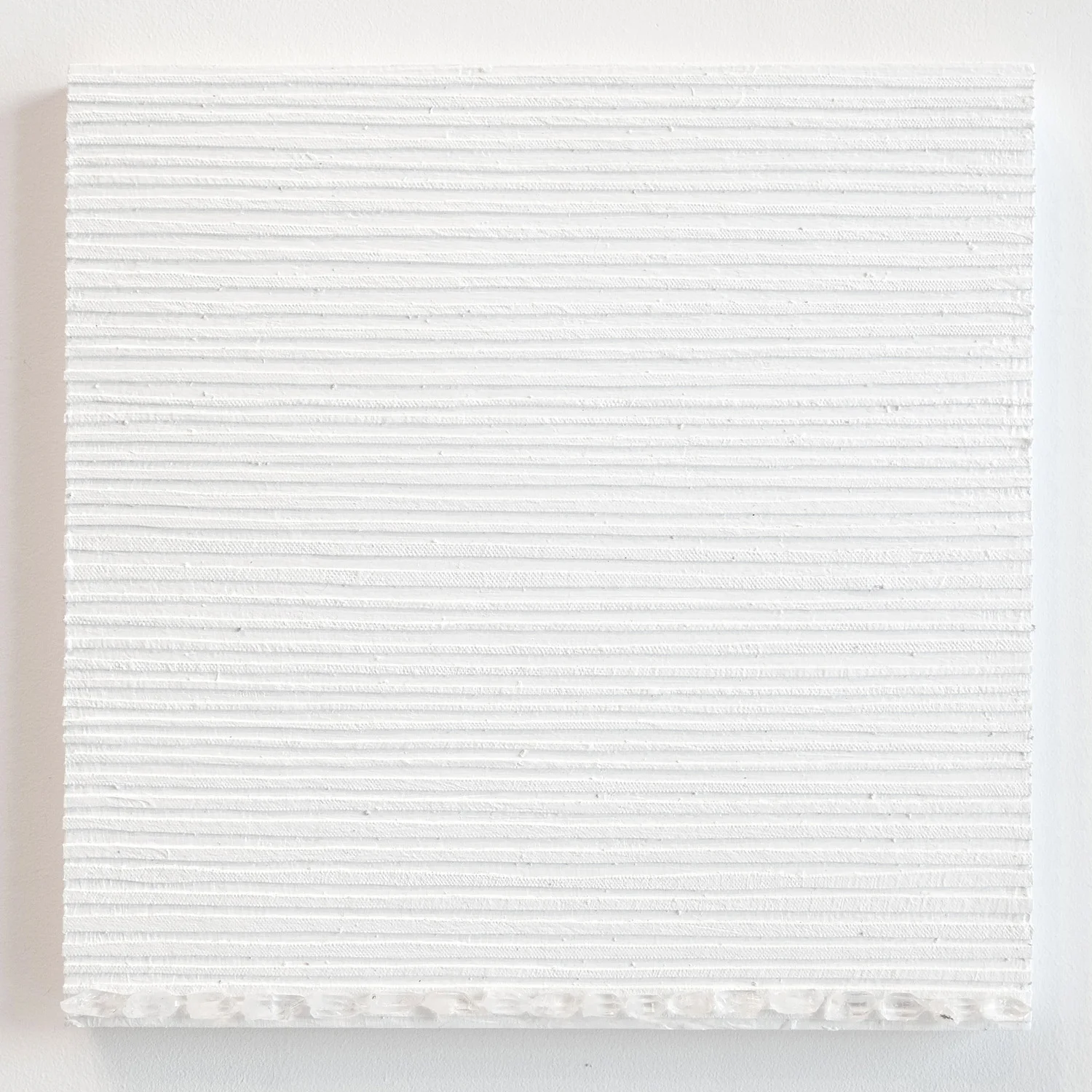 Crystal Cut Levitation #36 , 2019, Quartz crystal, acrylic and linen on wood panel 12 x 12 in (30.48 x 30.48 cm)