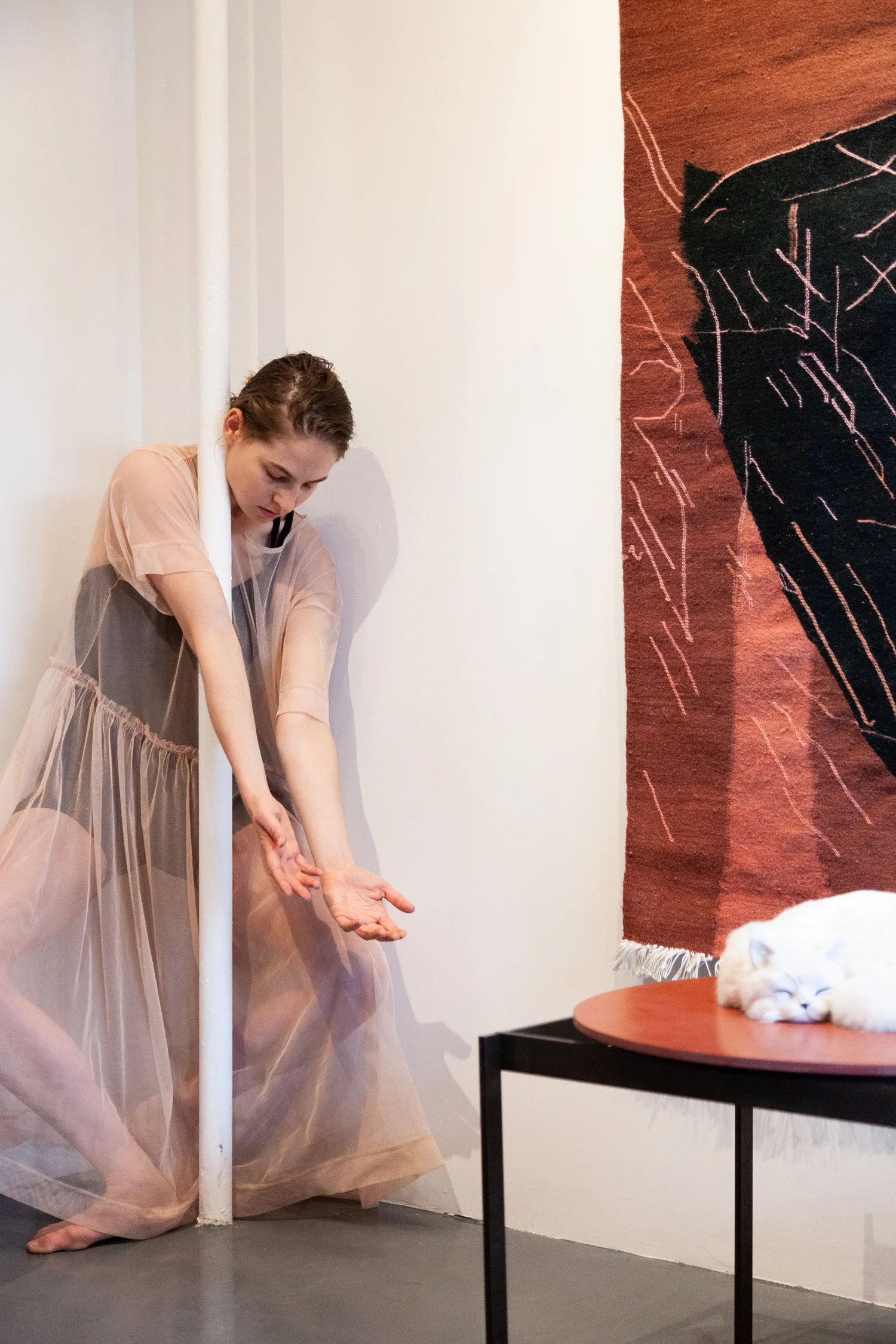 Sarah Entwistle with Rhys Tivey and Natalie Deryn Johnson, You shout first, and I will shout after, performance at signs and symbols, March 10, 2019