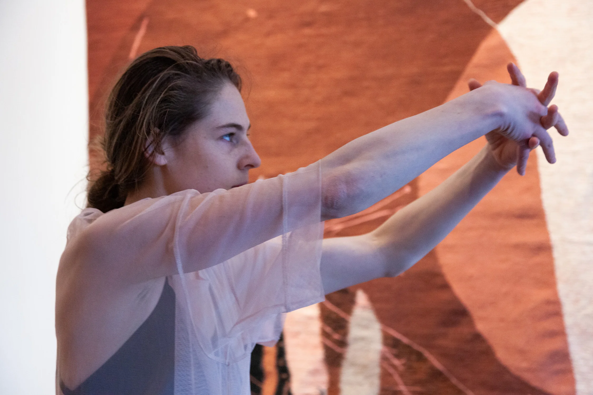 Sarah Entwistle with Rhys Tivey and Natalie Deryn Johnson, You shout first, and I will shout after, performance at signs and symbols, March 10, 2019