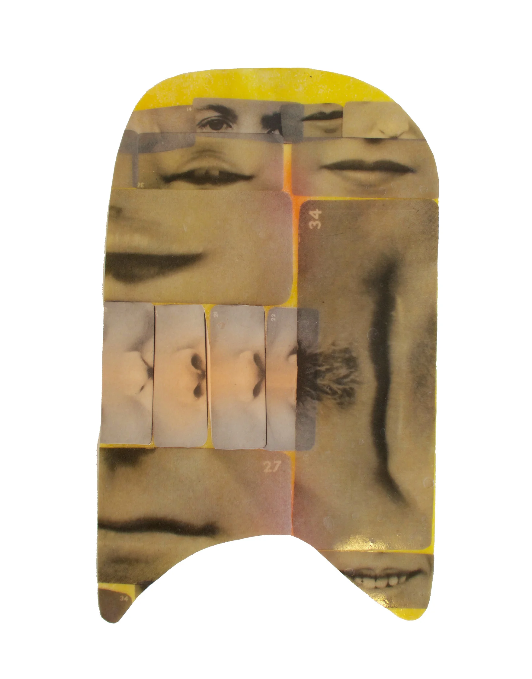 Rachel Libeskind, Pleasant, 2019, collage on Japanese paper with fabric hardener and acrylic airbrush pigment, 15 x 9 inches (38.1 x 22.86 cm)