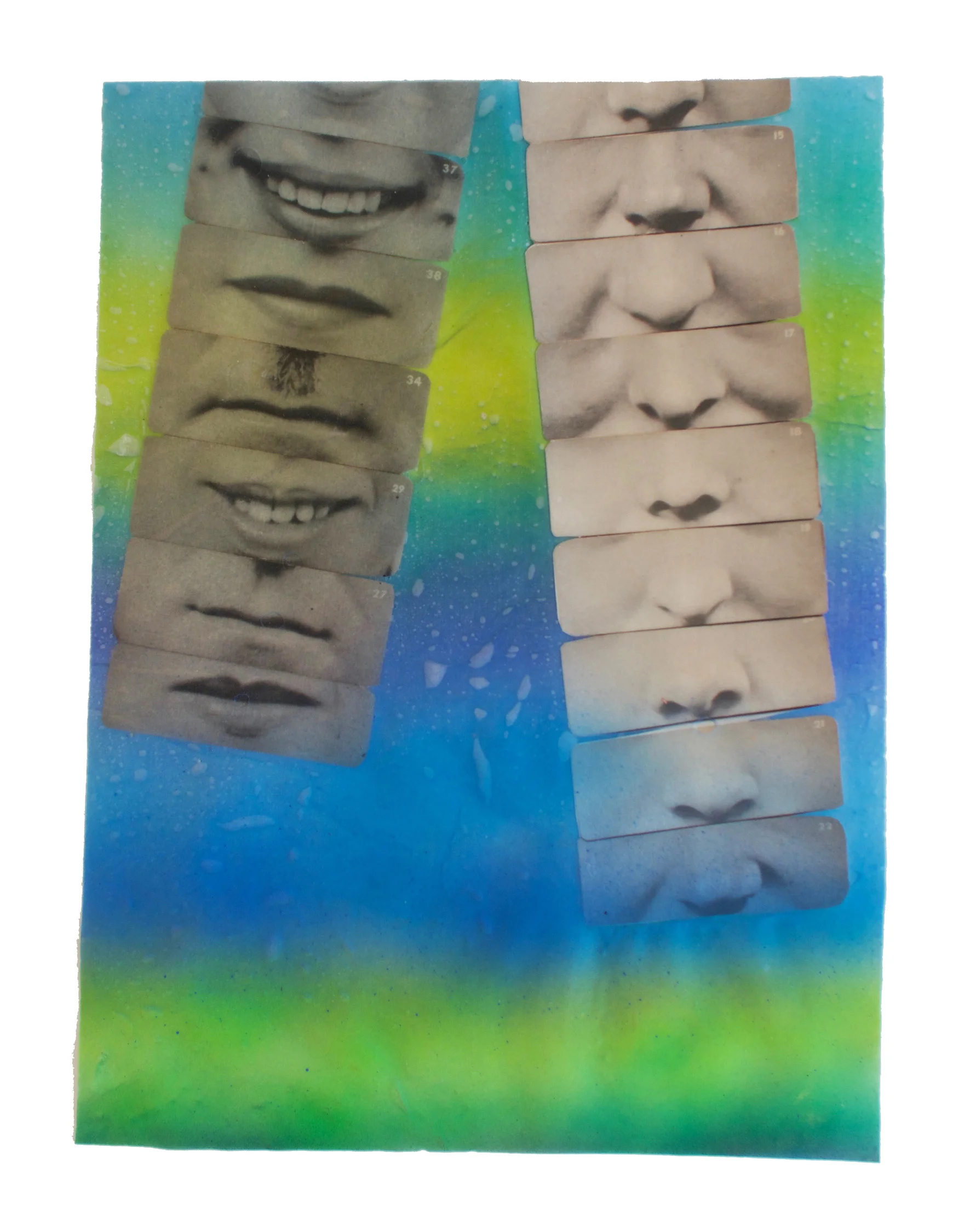 Rachel Libeskind, Tenacity of Purpose, 2019, collage on Japanese paper with fabric hardener and acrylic airbrush pigment, 16.5 x 12 inches (41.91 x 30.48 cm)