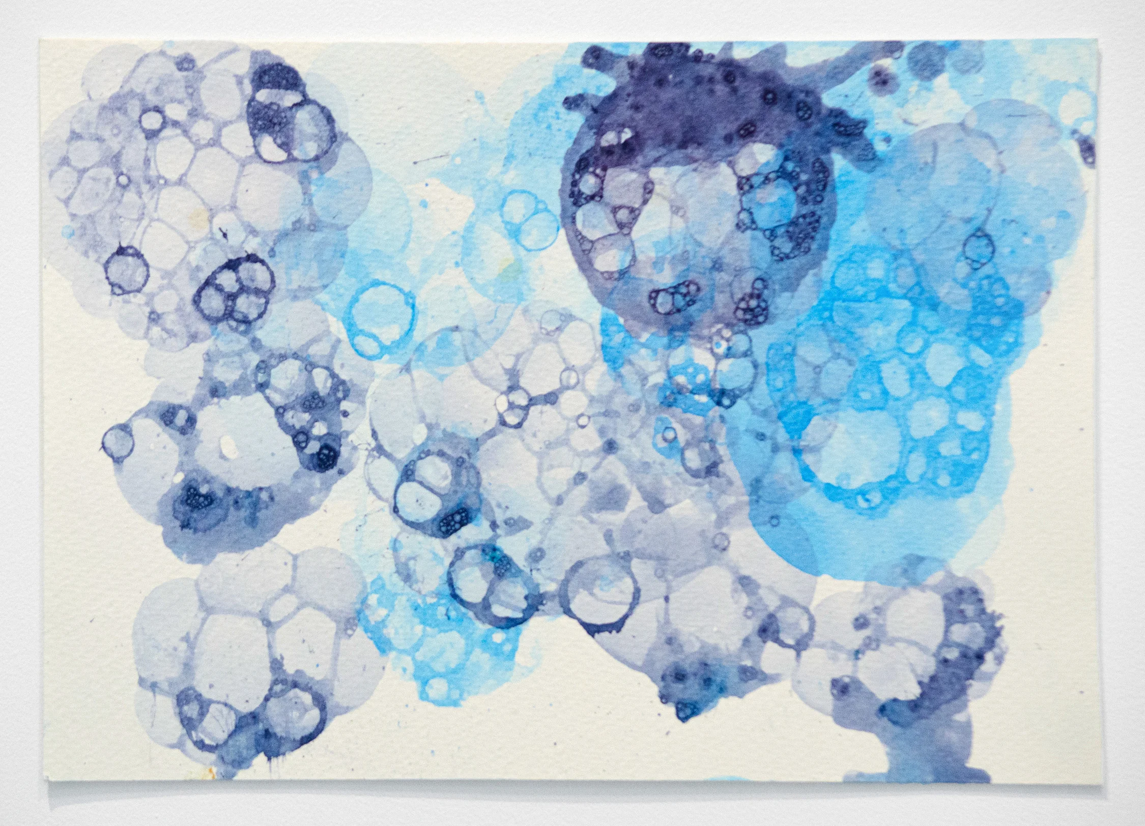 Alexia D’Monte Like Thoughts , 2019 Acrylic, dish soap and straw on watercolor paper 7 x 10.5 inches (17.5 x 26.5 cm) Starting bid: $20