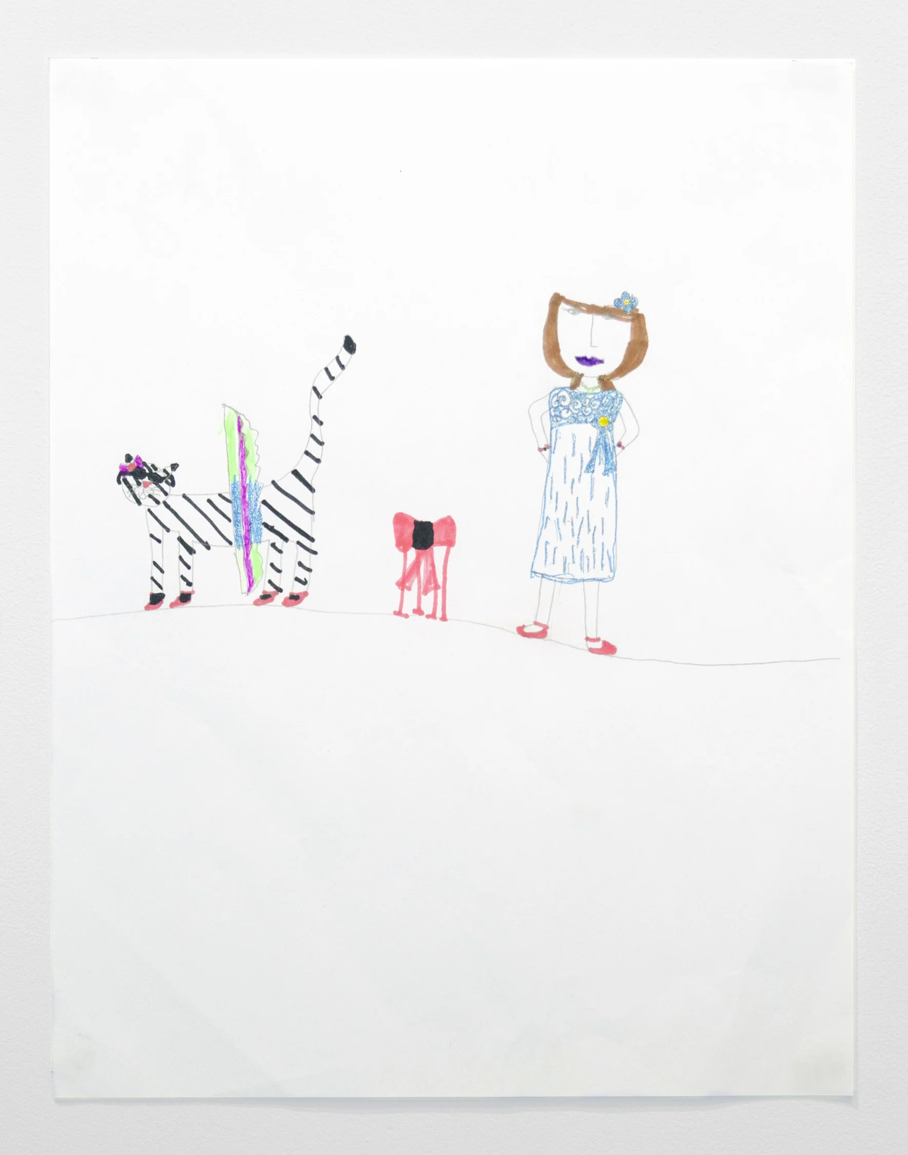 Adelae DeNike Palmer, Me and that Cat , 2019, Marker and pencil on paper, 11.25 x 8.5 inches (28.5 x 21.5 cm