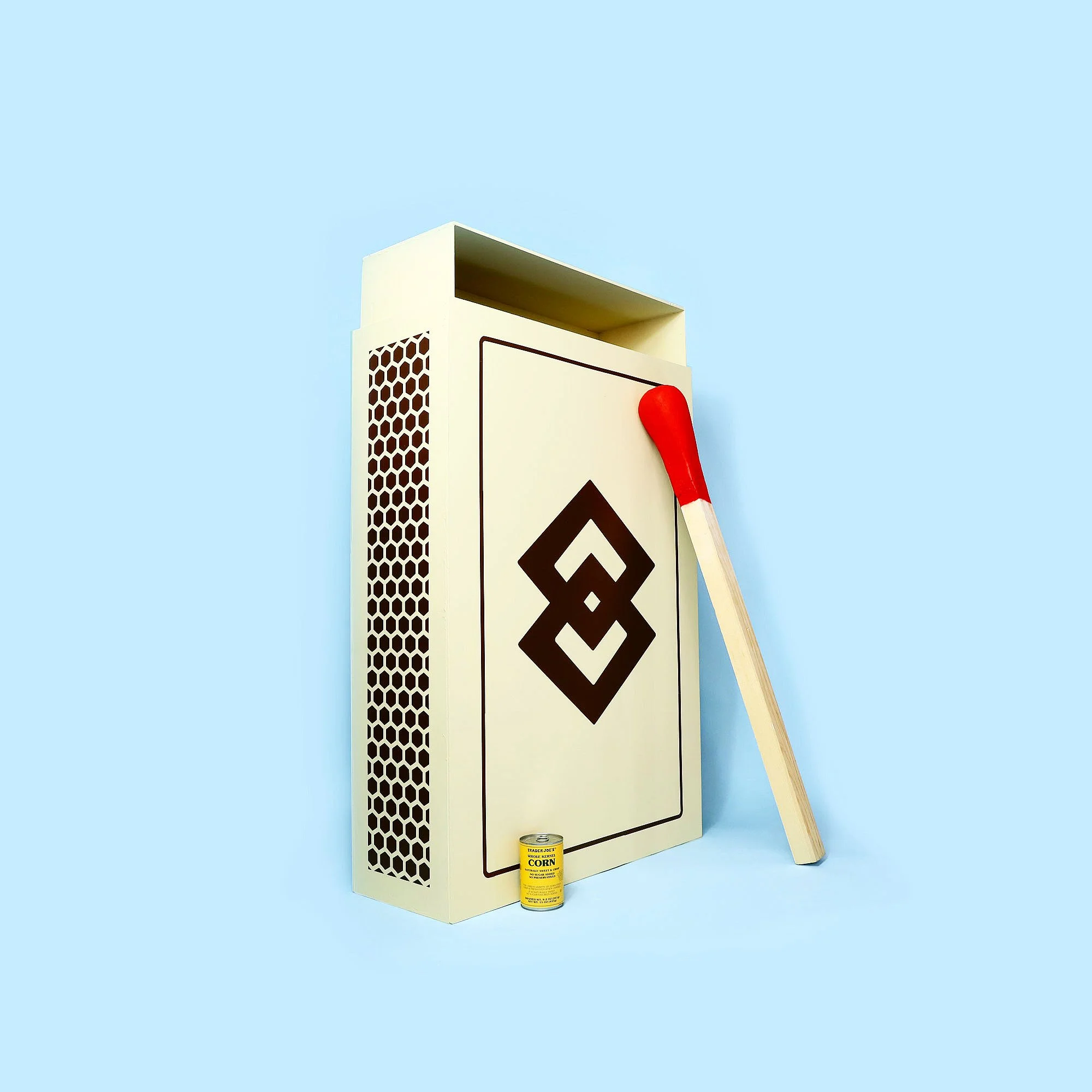 Brooks Nielsen - Oversized Matchbox (canned corn for scale)