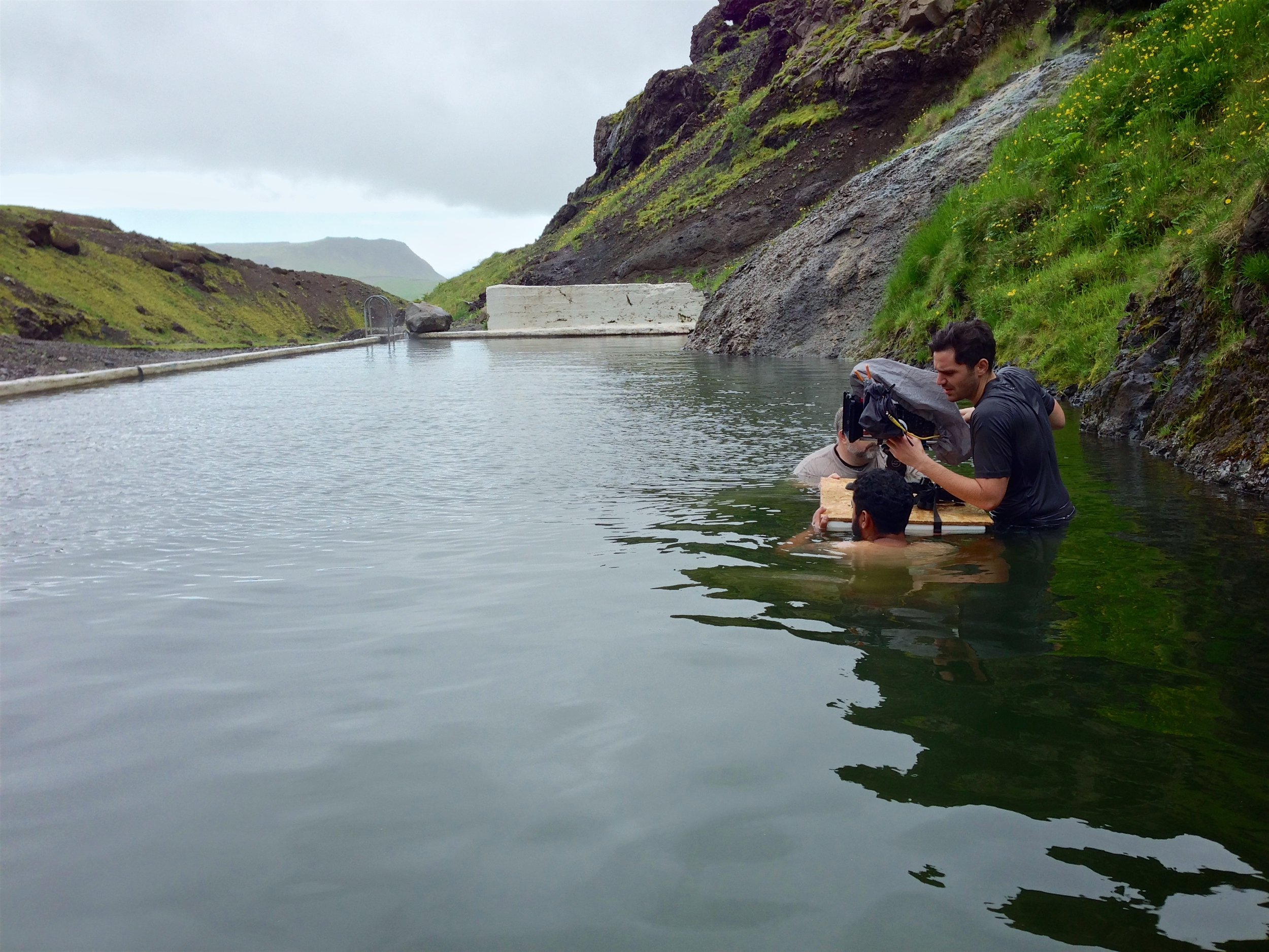 On location at the hot springs
