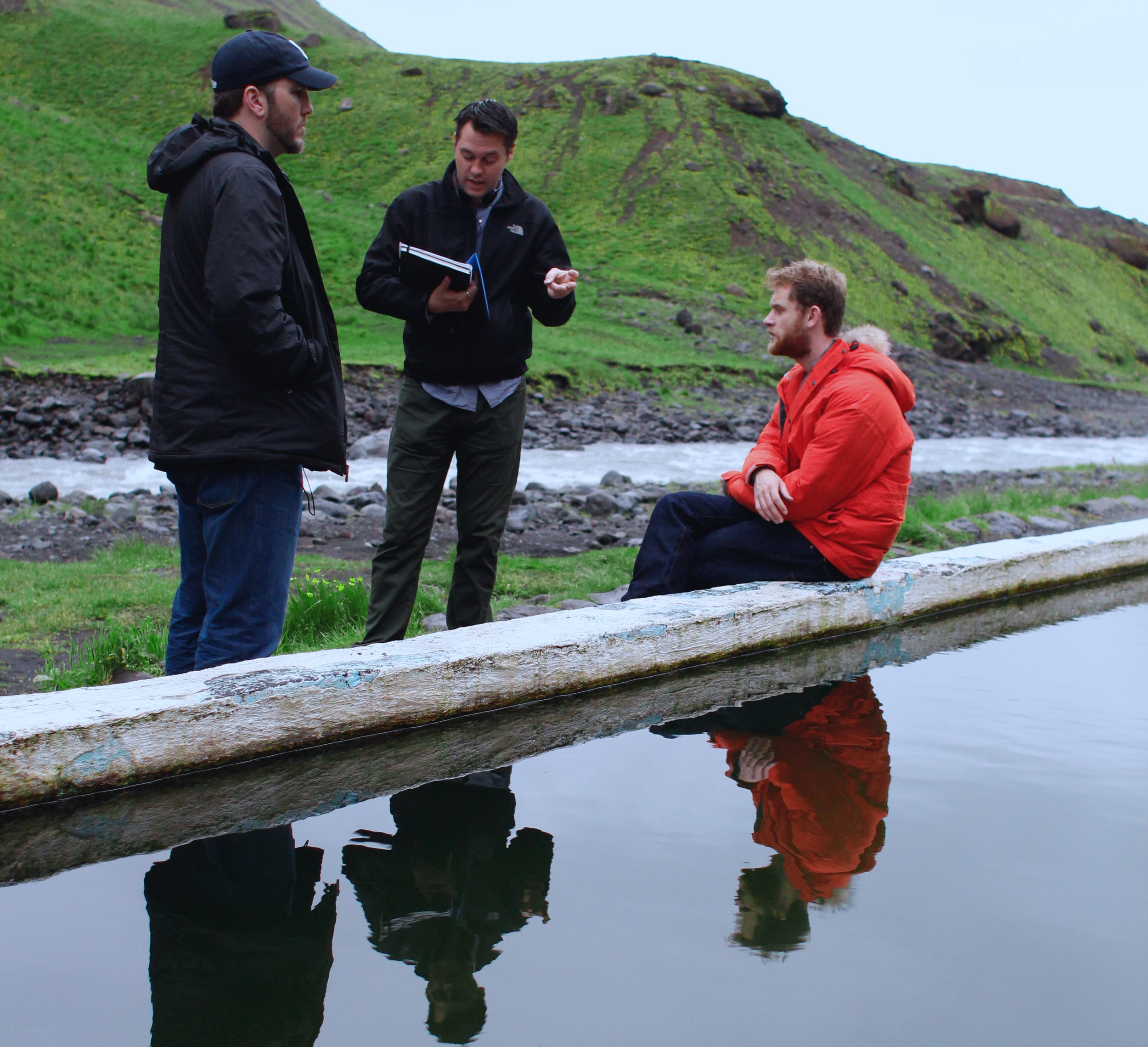 Geoffrey & Andrew talk over a sene with Matt