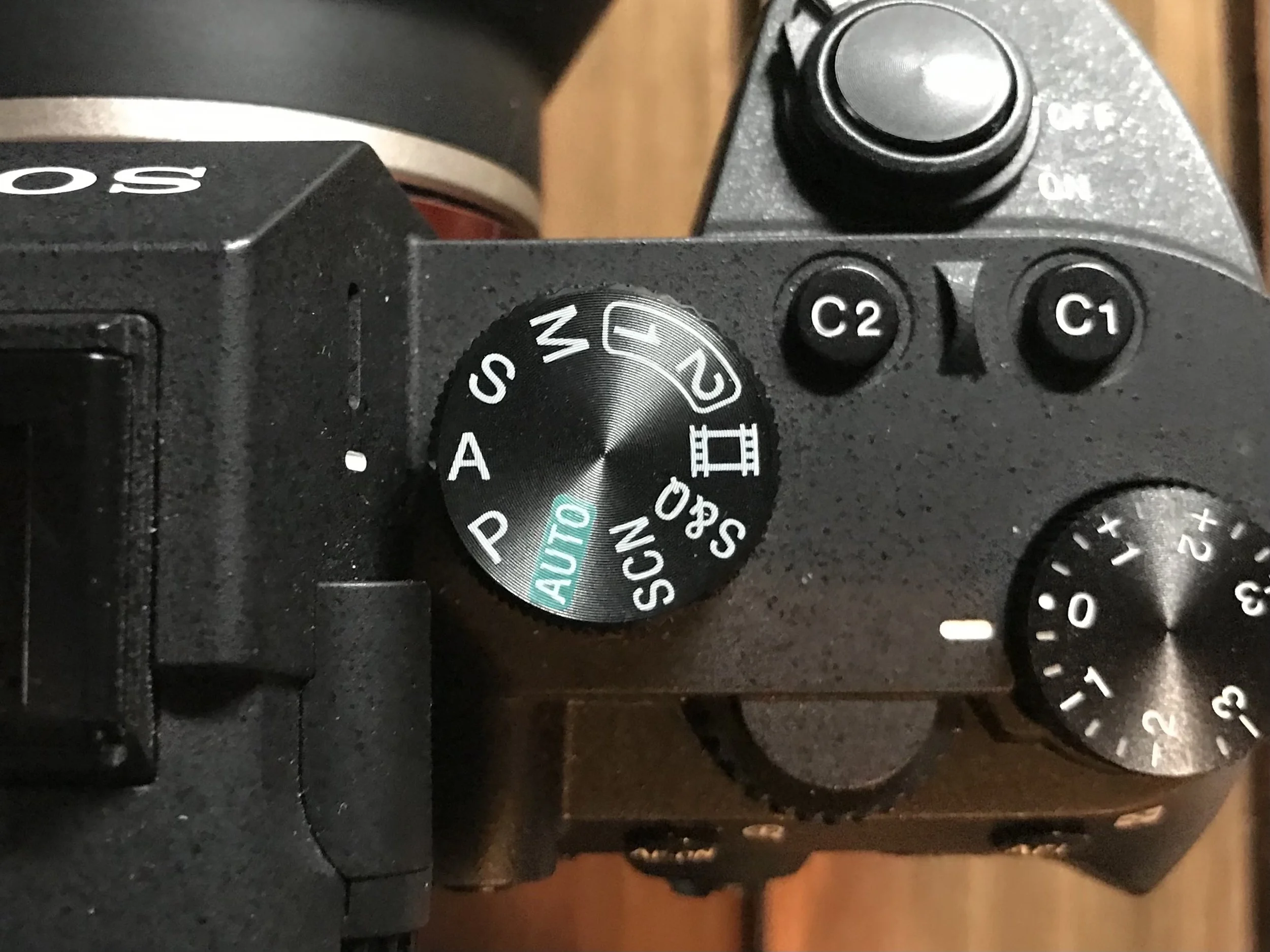 Mode dial on Sony camera