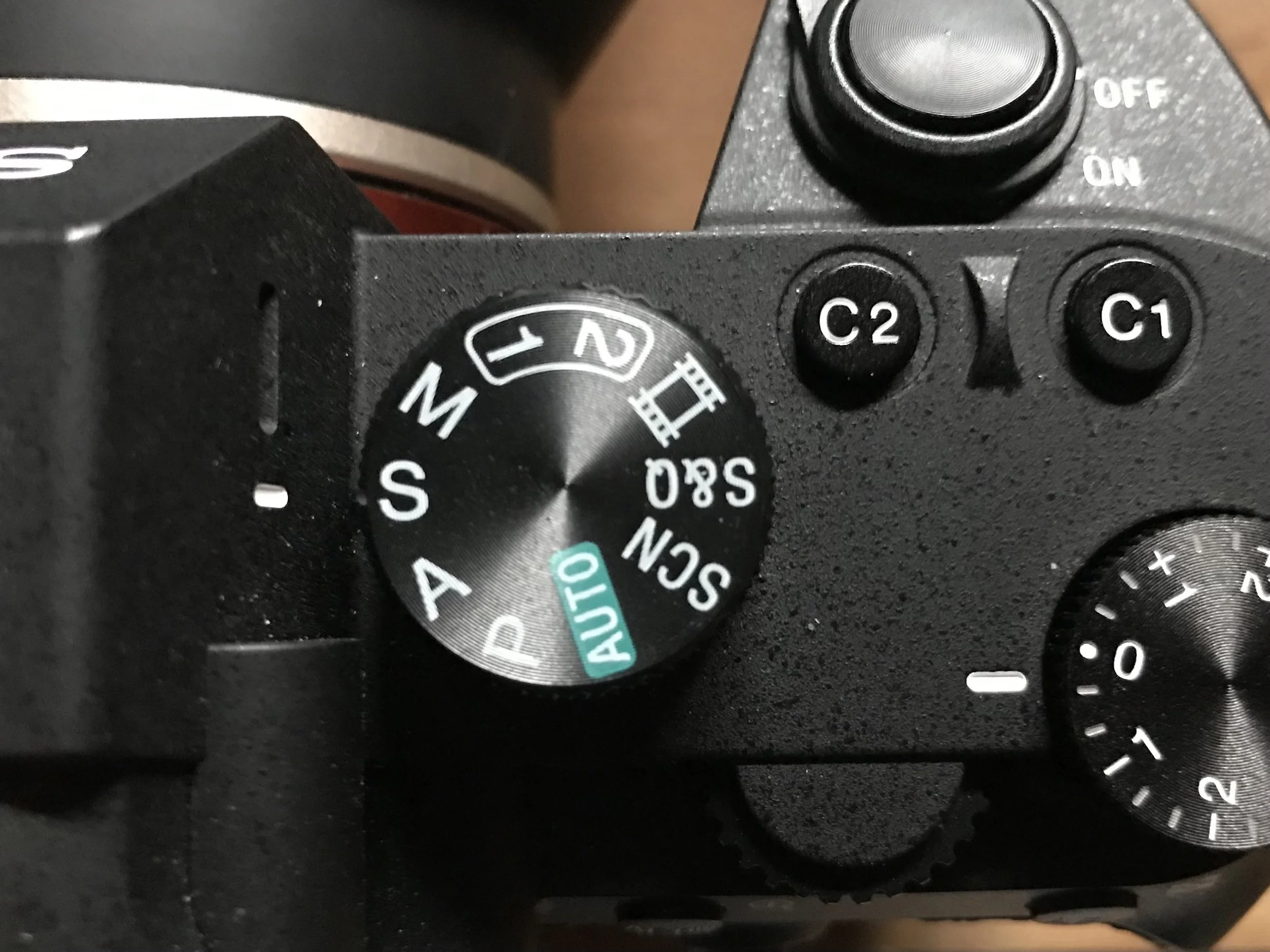 Mode dial on a sony camera