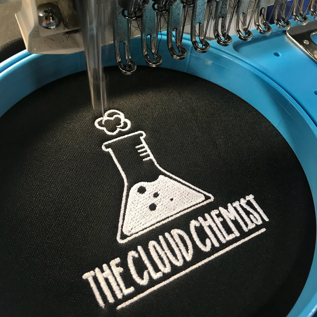 Fresh new gear for @the_cloud_chemist  #embroidered polos and #silkscreened tshirts. Thanks guys!!
